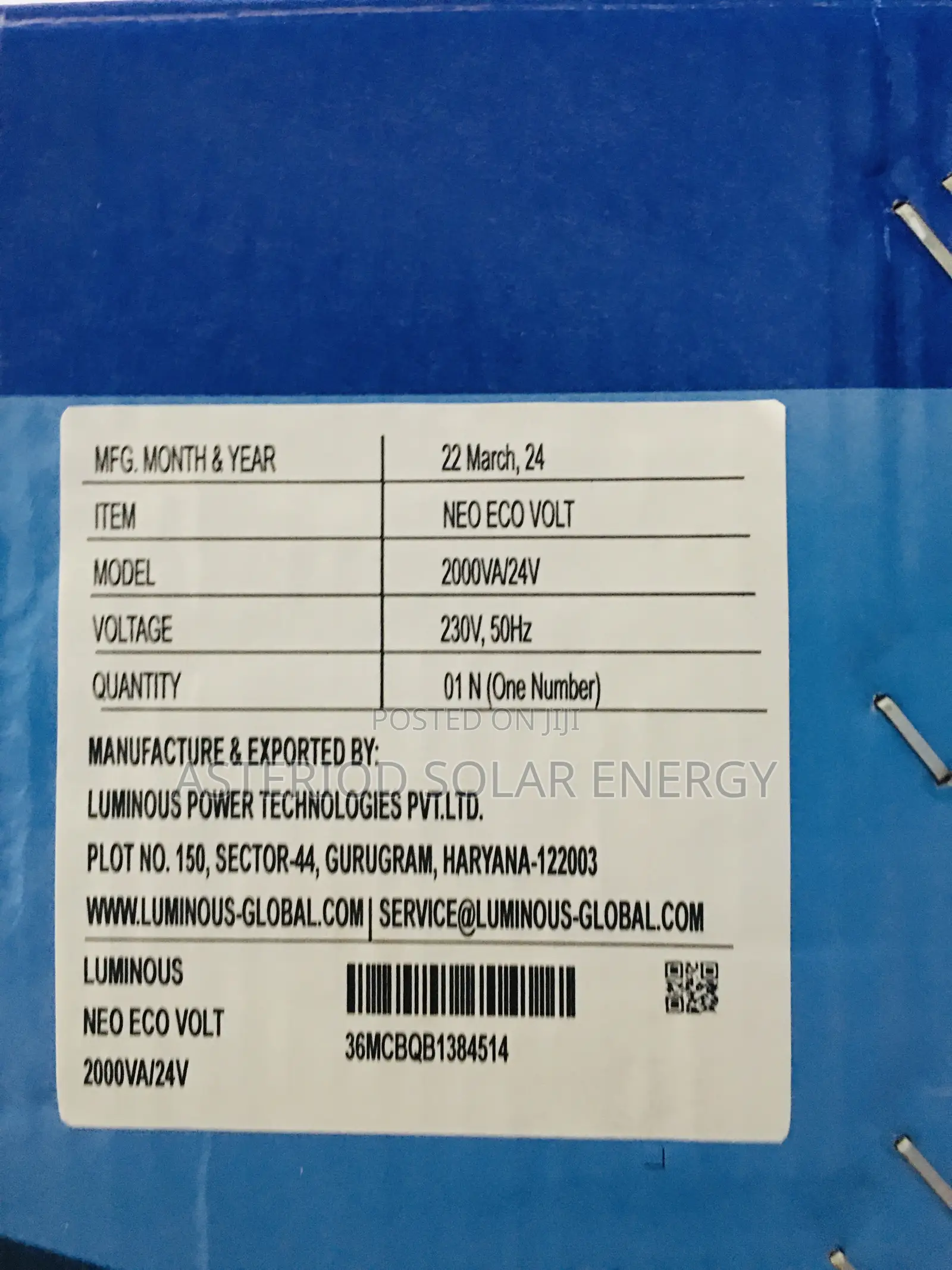 2kva 24v Luminous Solar Inverter