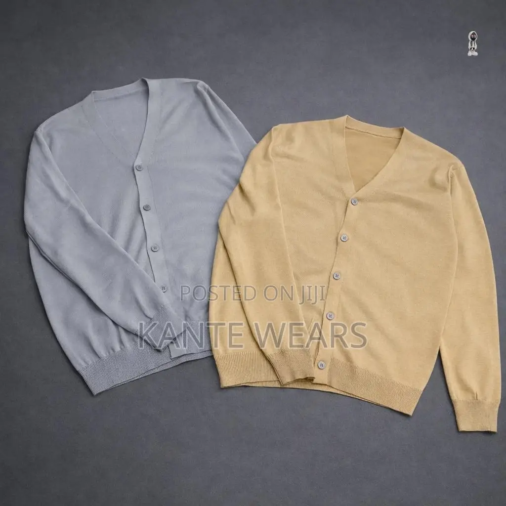 Men Cardigan Long Sleeve v-Neck Slim Fit Single-Breasted Solid Color