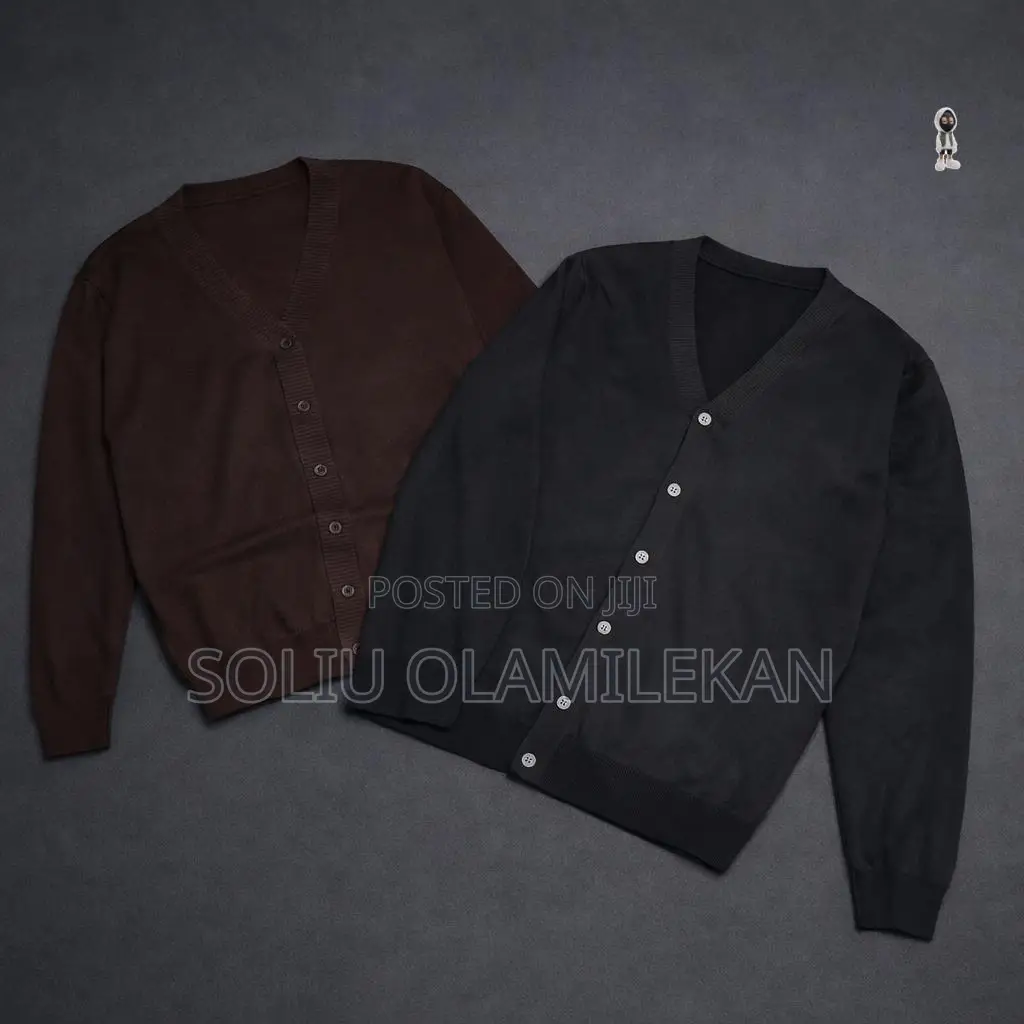 Men Cardigan Long Sleeve v-Neck Slim Fit Single-Breasted Solid Color