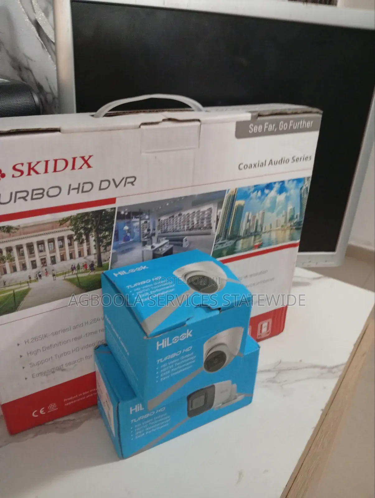 2pcs Analog CCTV Camera + 4ch DVR + Monitor + Hard Drive