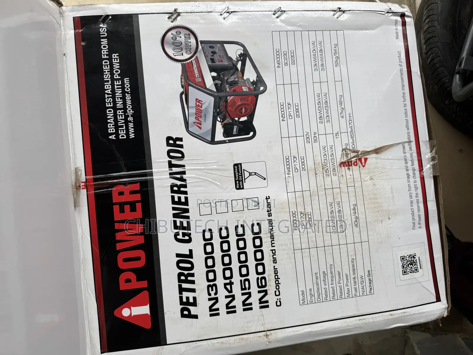 A-Ipower In6000c 4.0kva Petrol Generator.