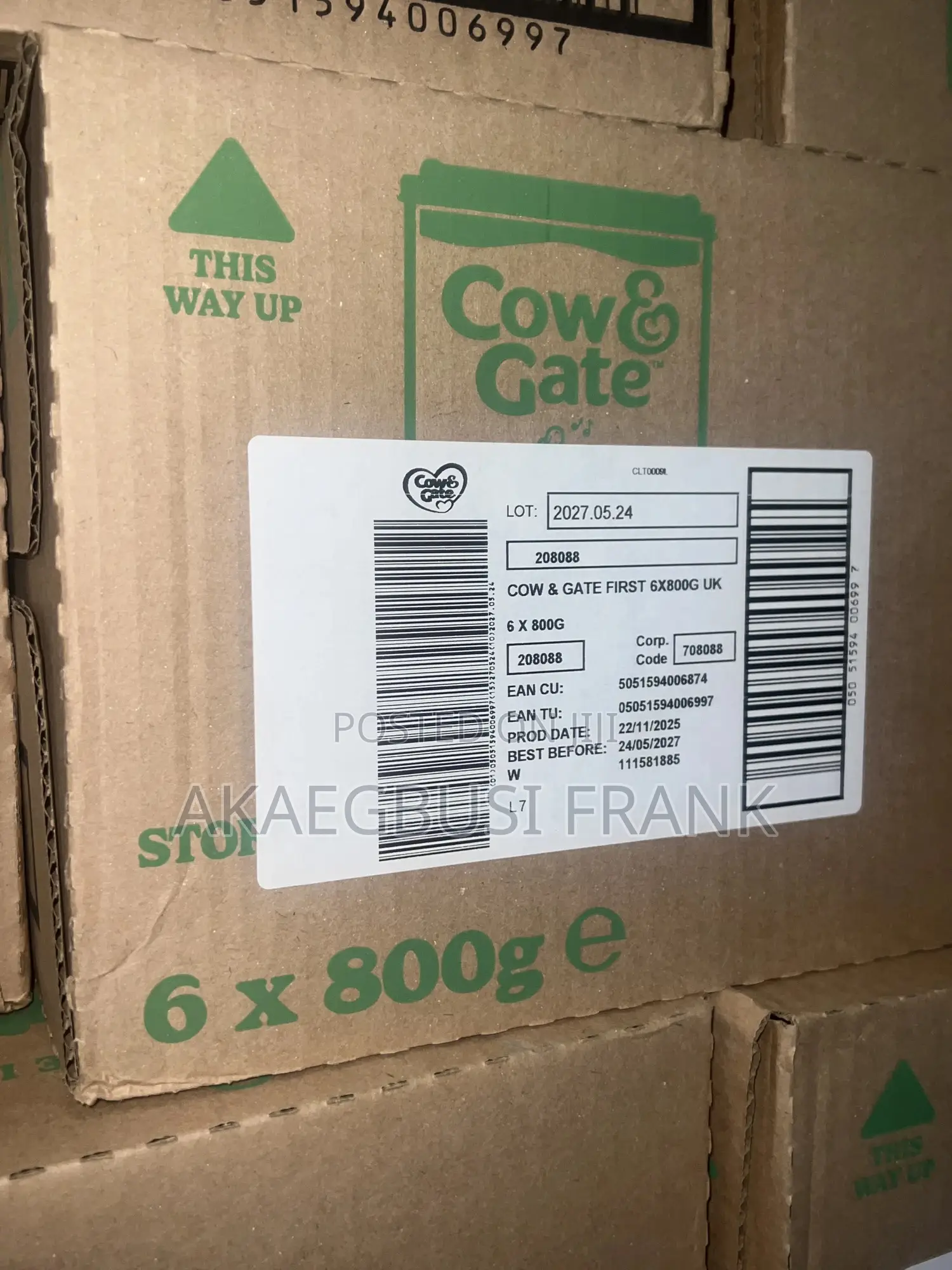 Cow Gate Uk Stages 1-2 by 6 800g