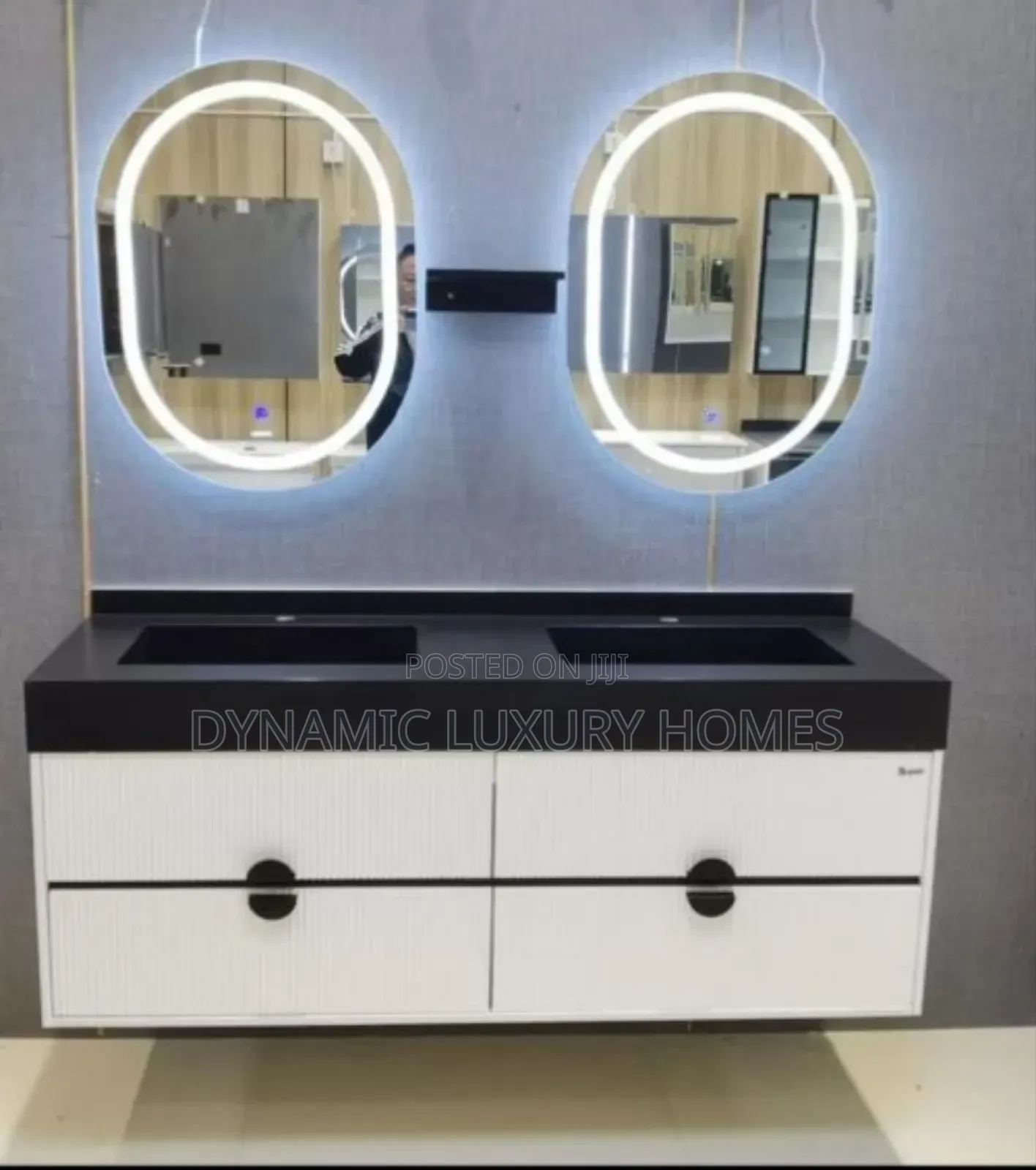 150 by 60 Italian Cabinet Basin With Led Sensor Mirror