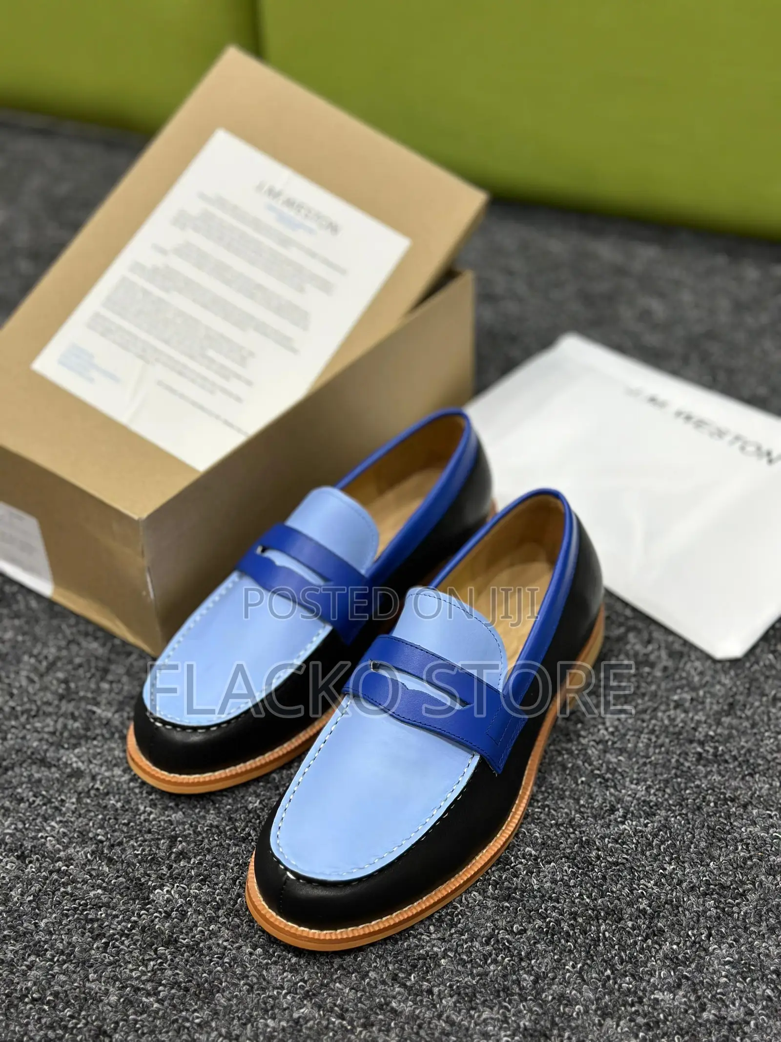 Original J.M. Weston Classic Two Toned Loafers Shoes