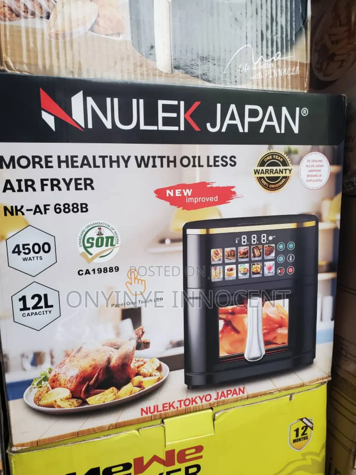 Nulek Japan 12l Digital Air Fryer - 4500w High Power Oil-Less Cooker