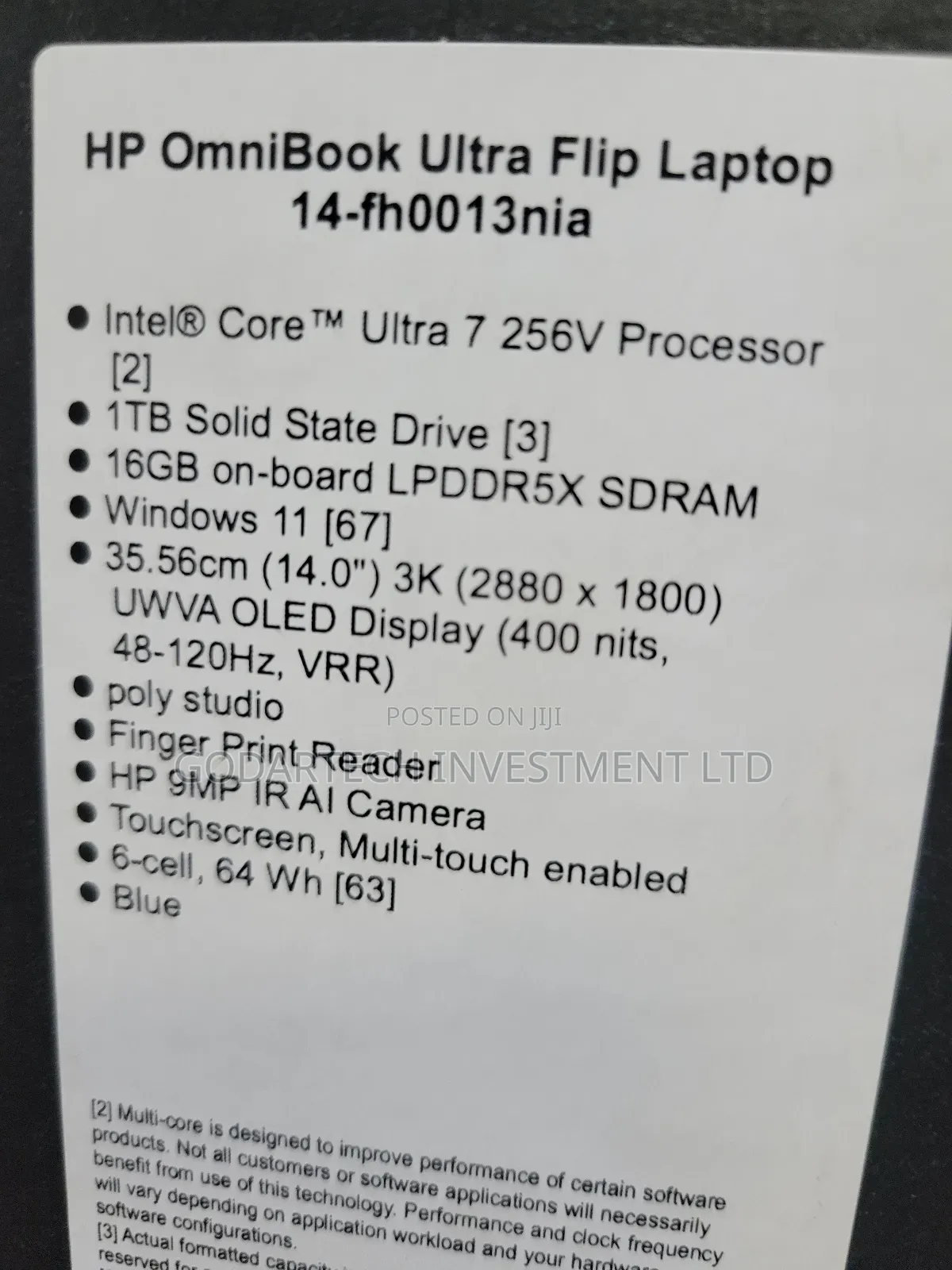 New Laptop HP OmniBook Ultra Flip 14" 16GB Intel Core Ultra 7 SSD 1T