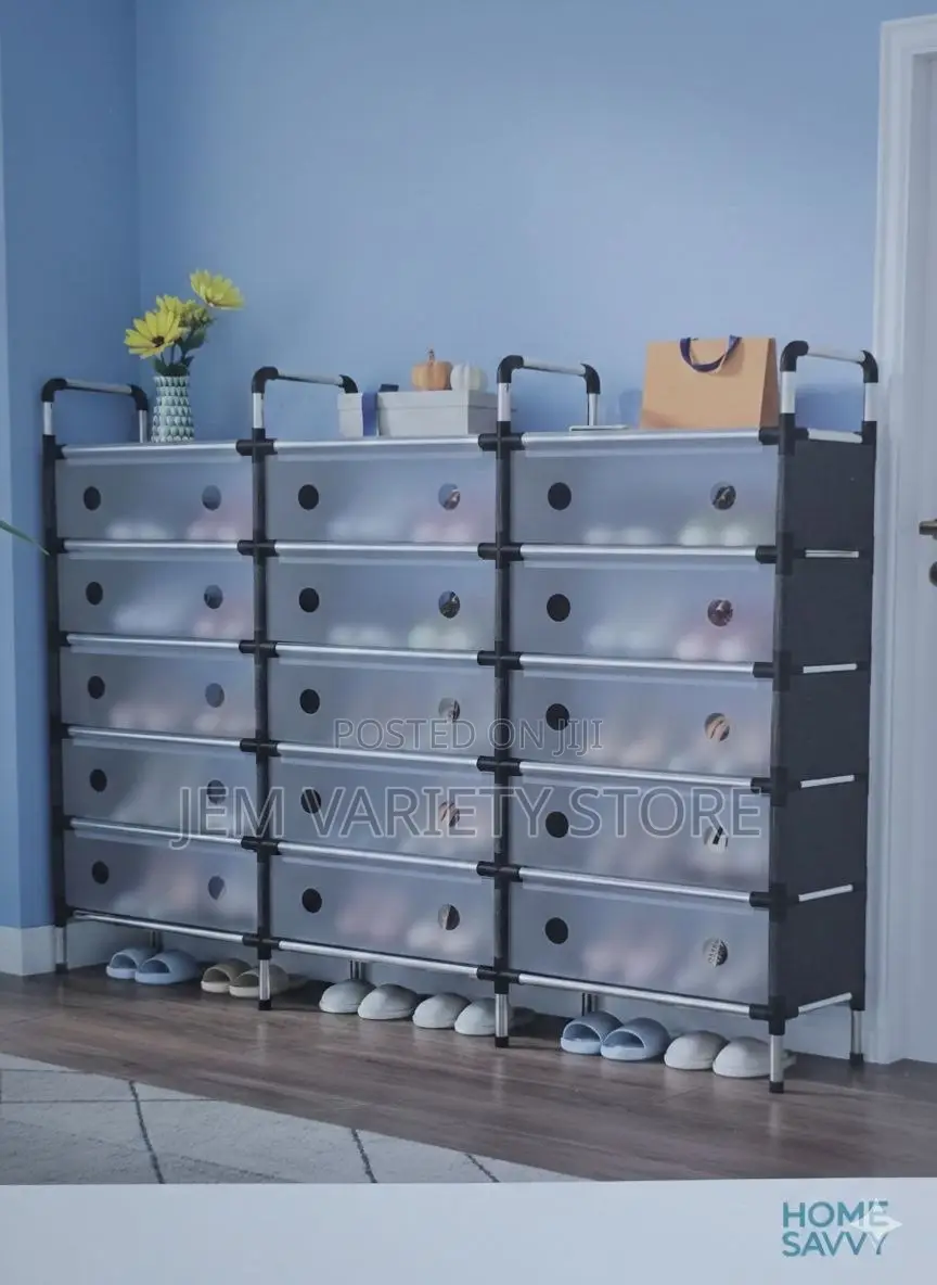 60 Pair Shoe Rack With Cover