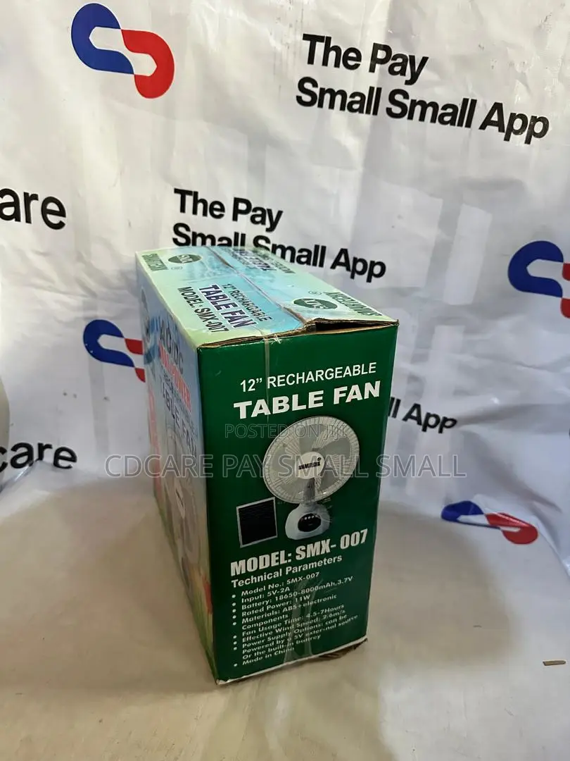 Pay Small Small Sx Rechargeable Fan With Solar Panel On Cdcare.App