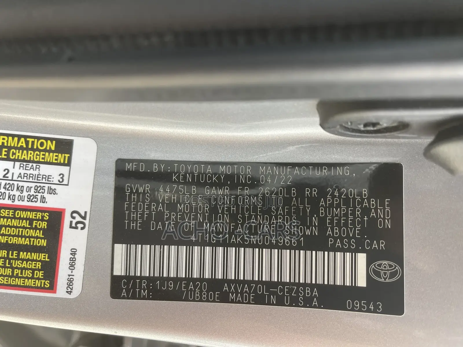 Toyota Camry 2022 Silver