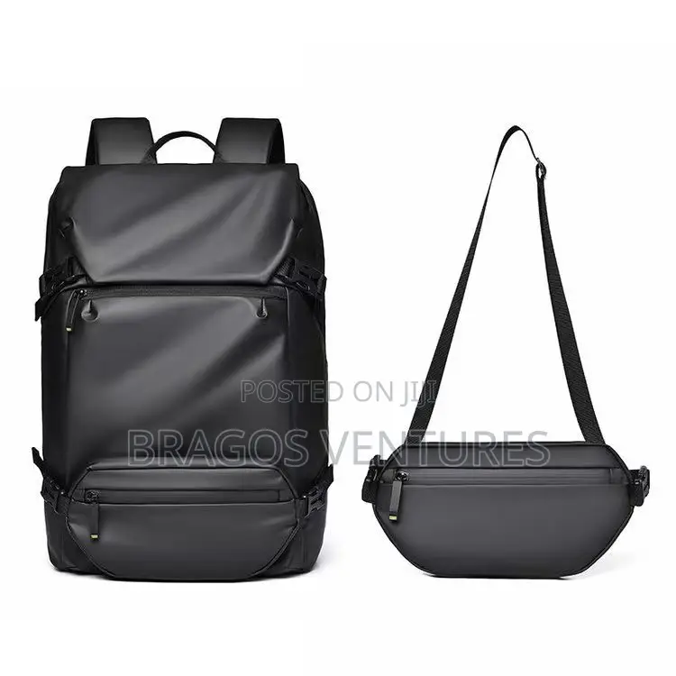 Leather Back Pack With Cross Bag