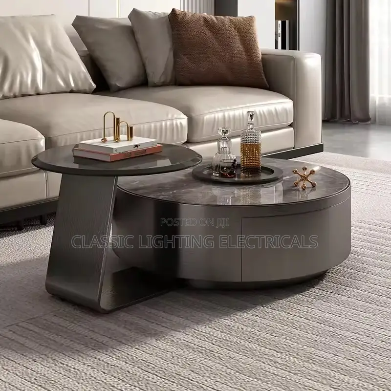 Luxury Modern Simple Rock Tea Table Round Coffee Center Table