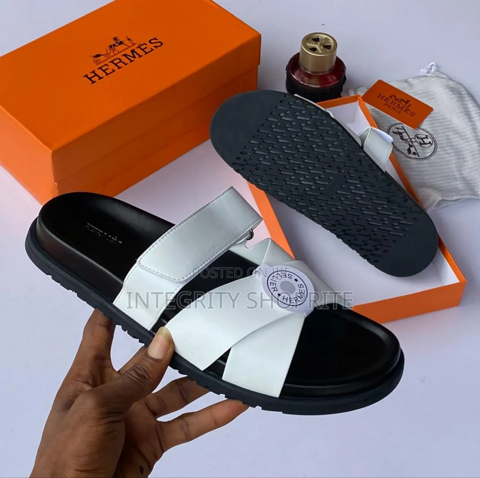 White Leather Slippers
