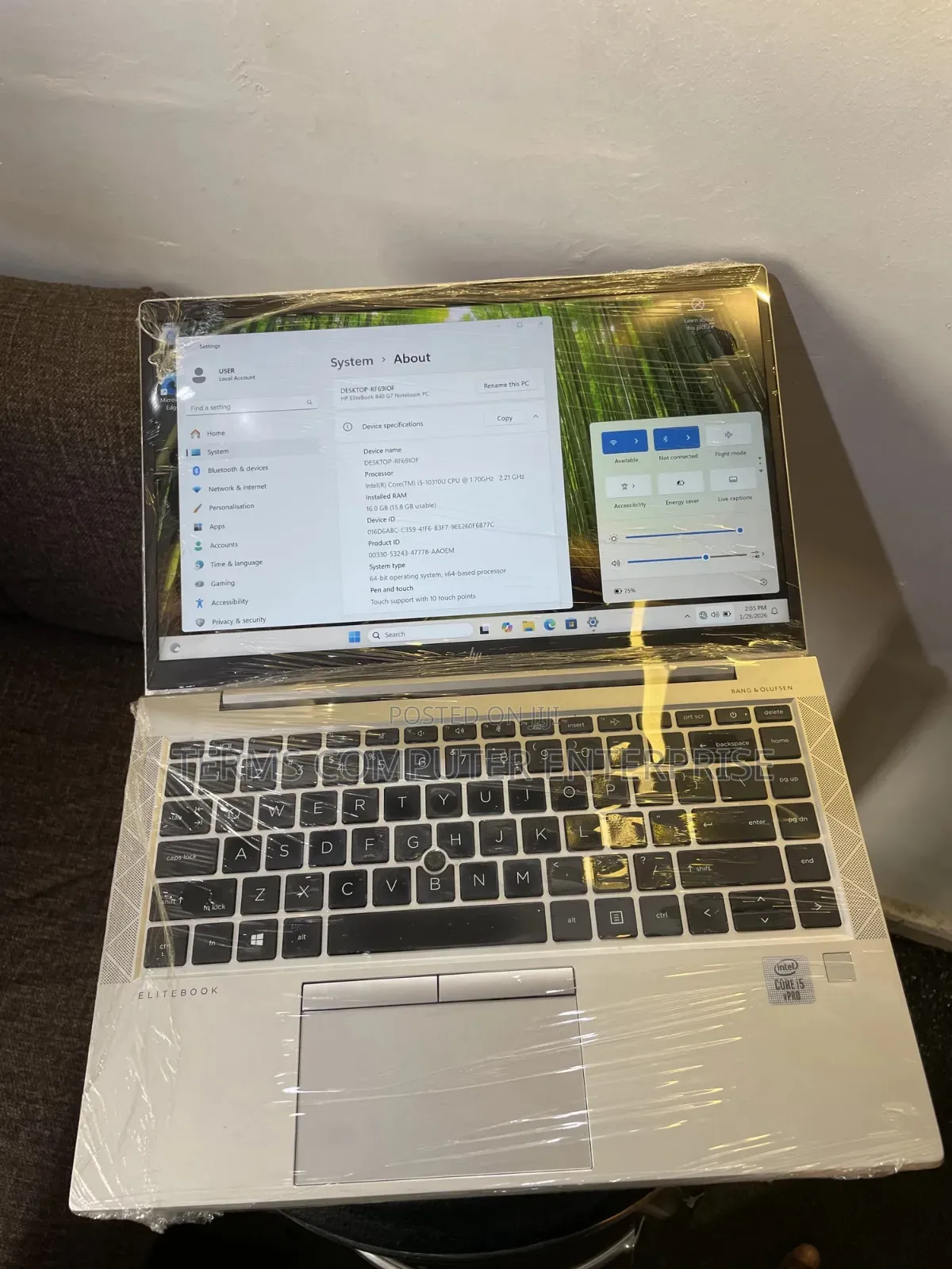 Laptop HP EliteBook 840 G7 16GB Intel Core I5 SSD 256GB