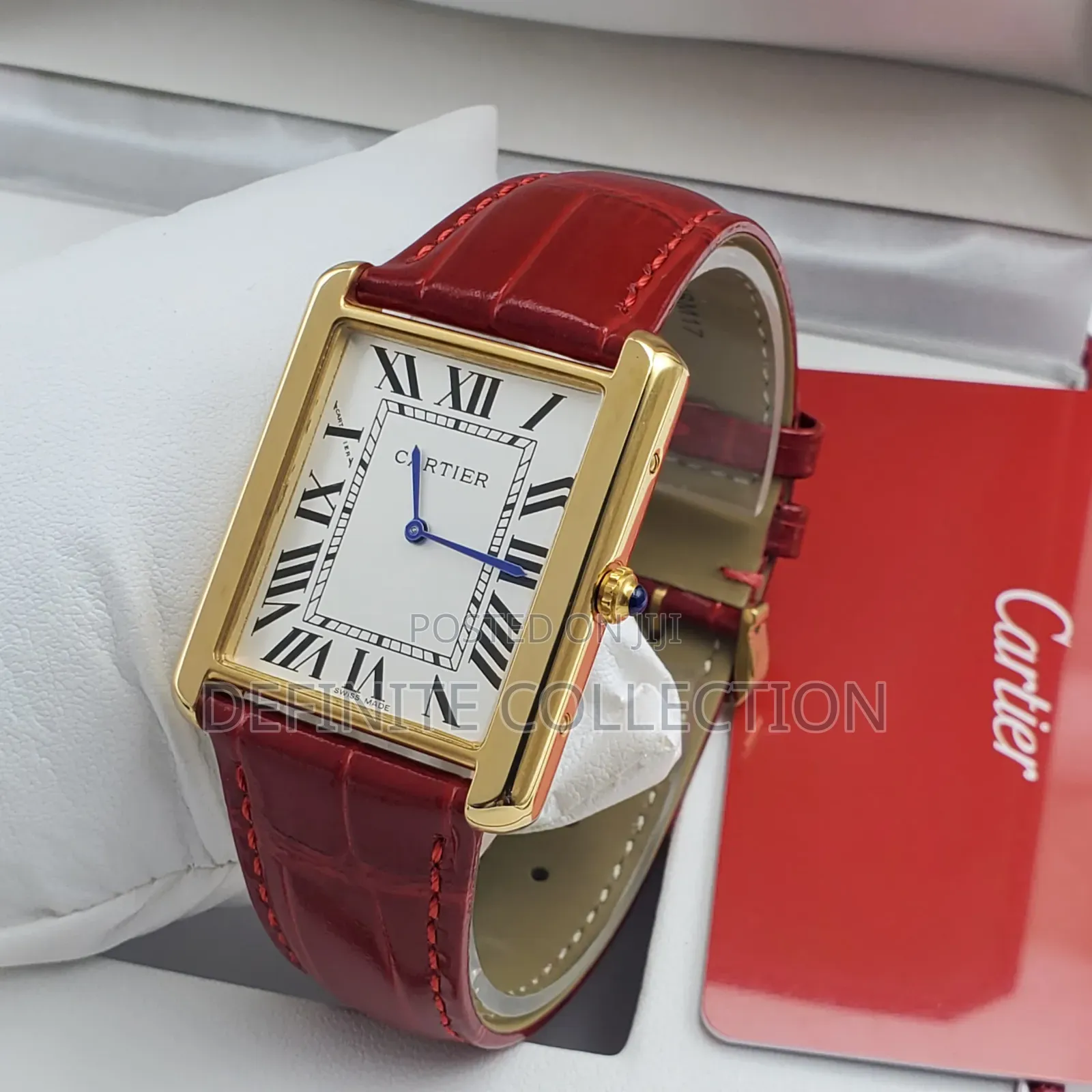 Cartier Male Tank Leather Wristwatch
