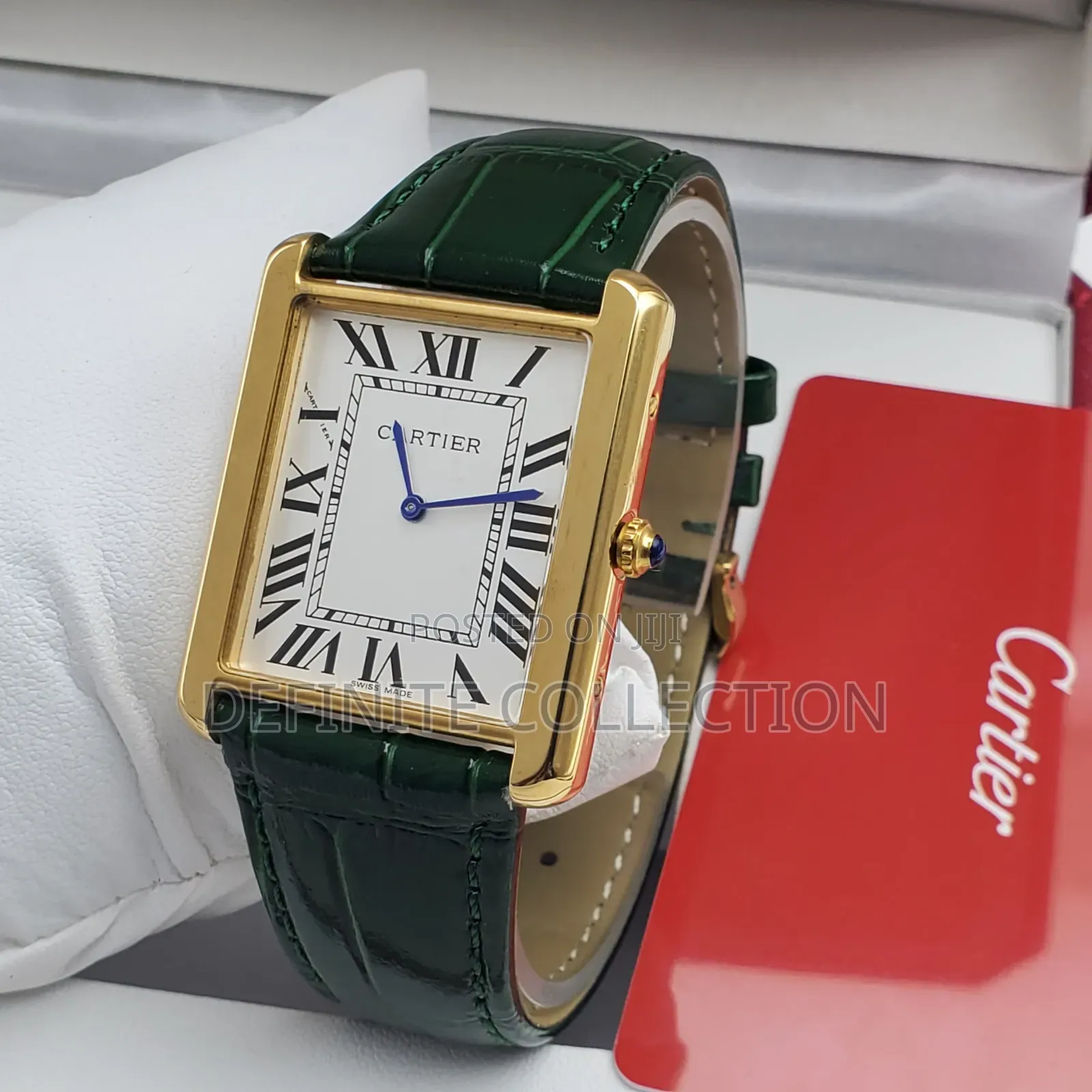 Cartier Male Tank Leather Wristwatch