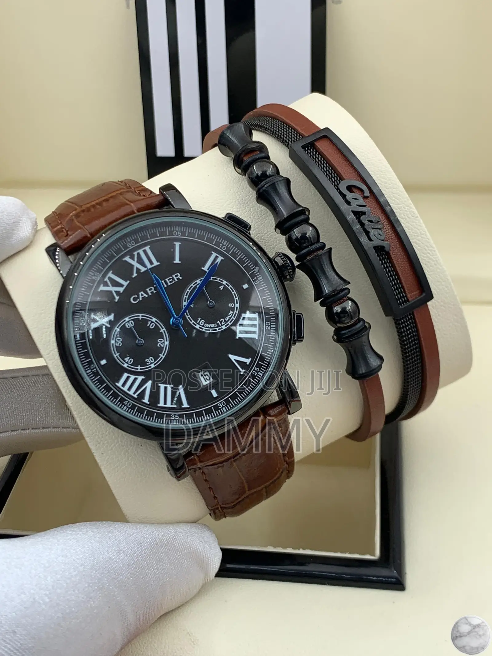 Cartier Leather Watch With Bracelet
