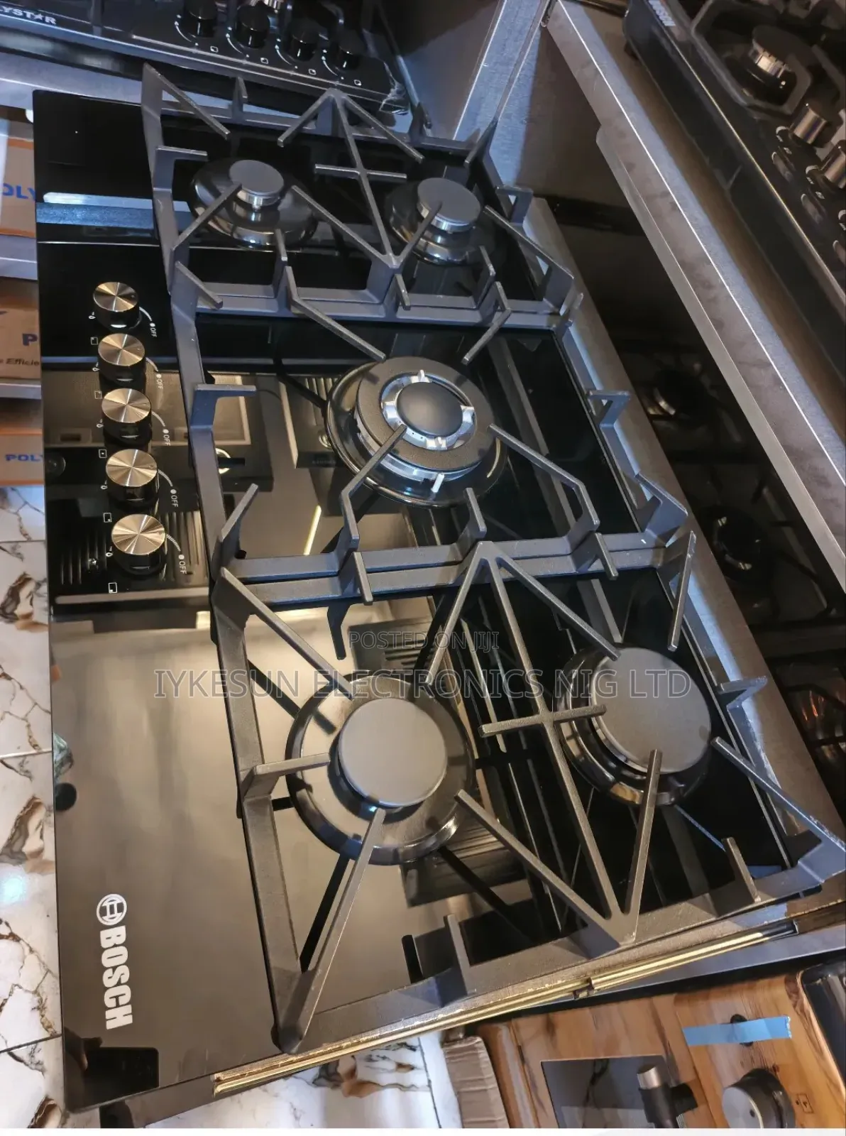Original Quality Bosch Super Burners Inbuilt 5 Burners Gas Cooker 90cm