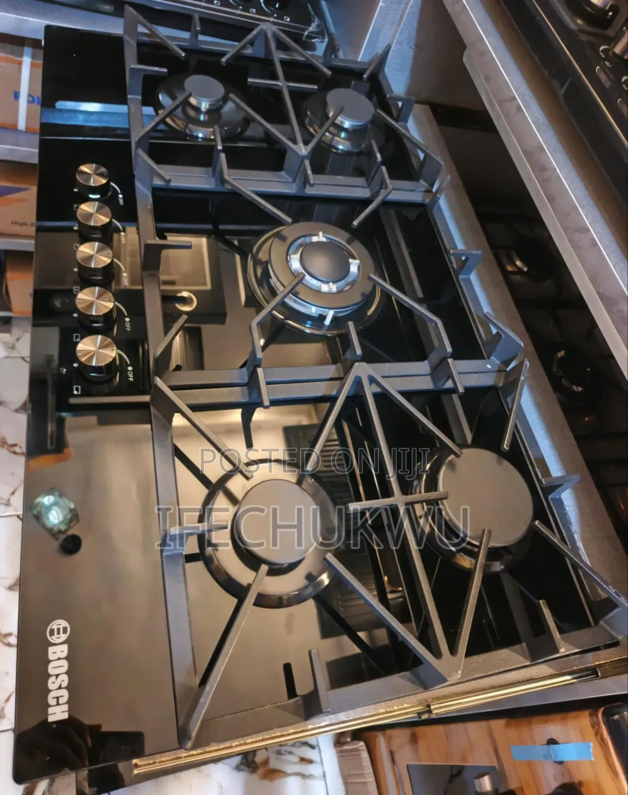 Original Bosch 60x90cm Built-in Super 5 Burners Glass Gas Cooker Hob