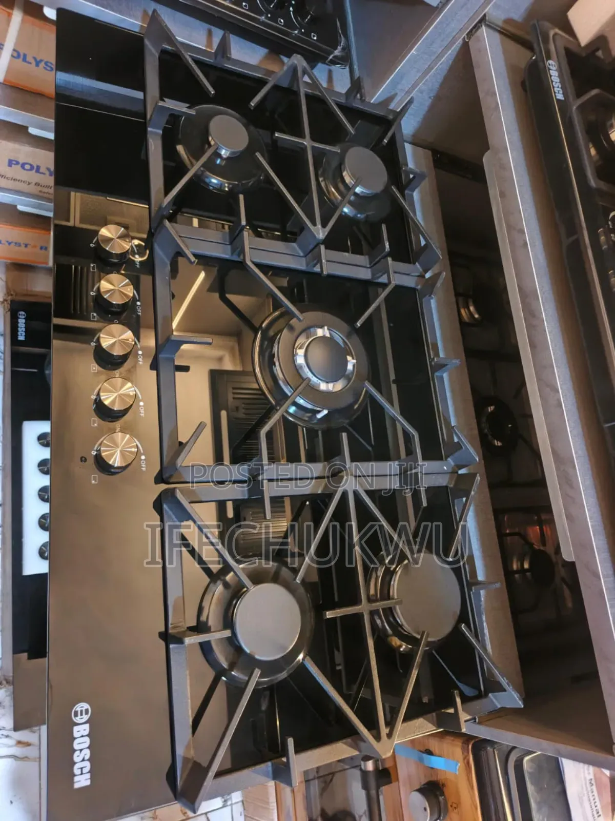 Original Bosch 60x90cm Built-in Super 5 Burners Glass Gas Cooker Hob