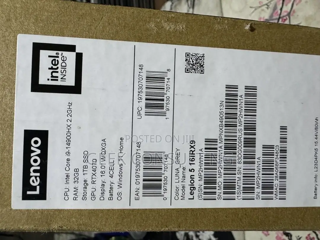 New Laptop Lenovo Legion 5 32GB Intel Core i9 SSD 1T