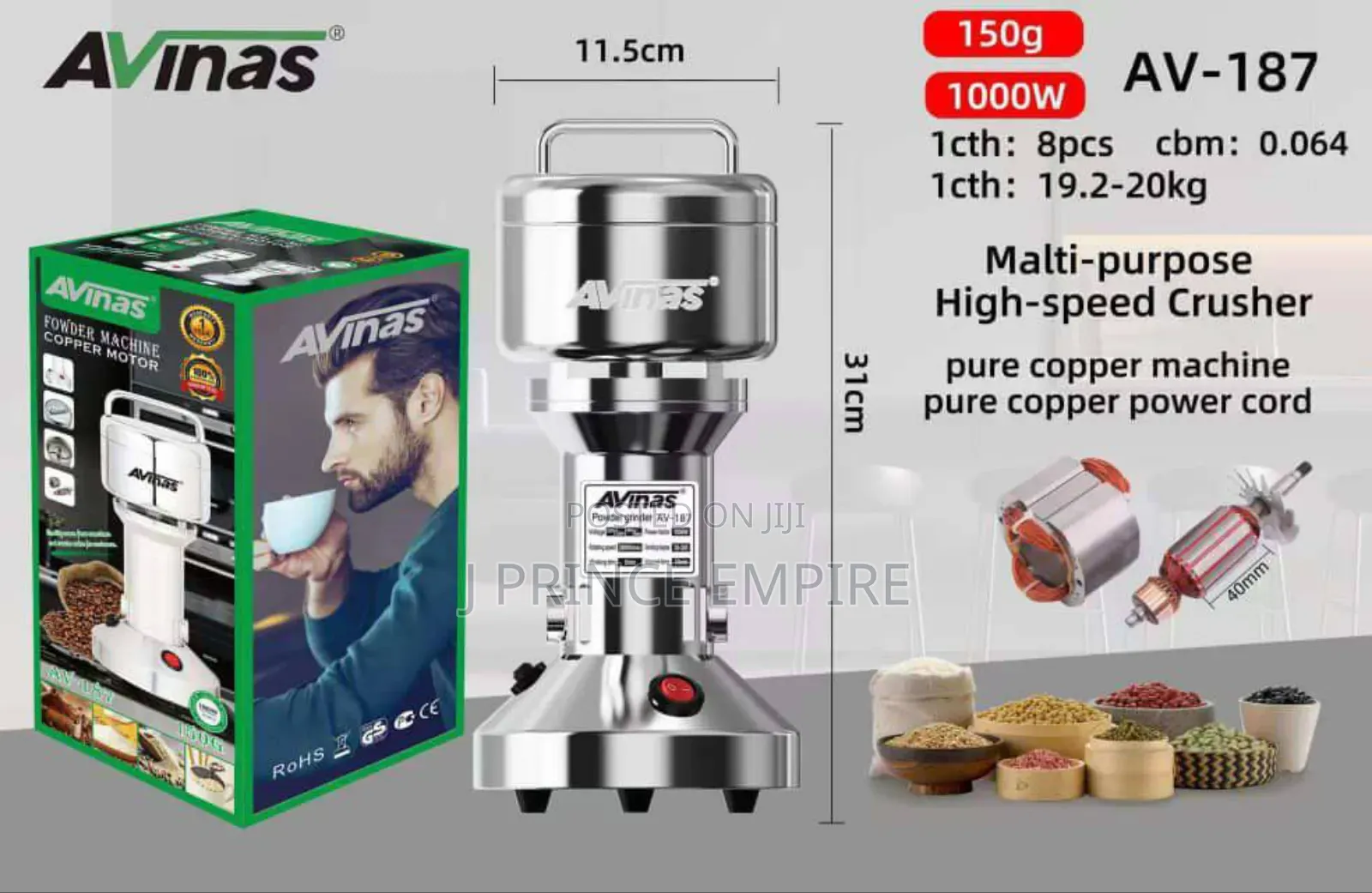 Electric Super Speed Dry Grain, Grinder, Blender 350g