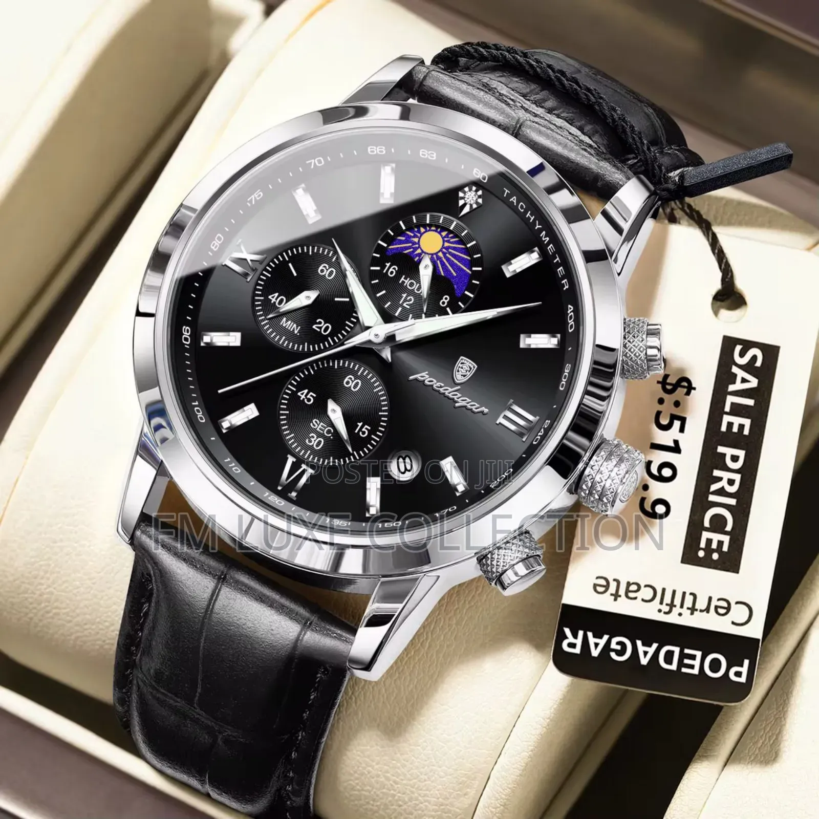 Luxury Poedagar Chronographic Men Wristwatch