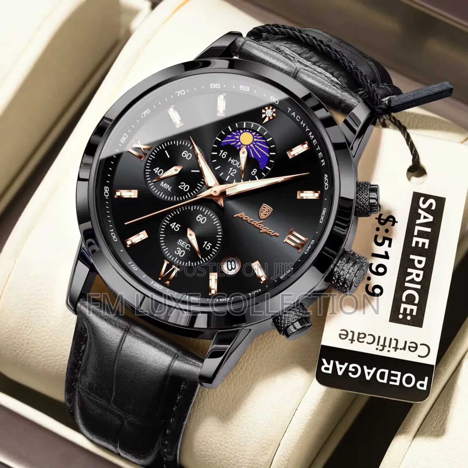 Luxury Poedagar Chronographic Men Wristwatch
