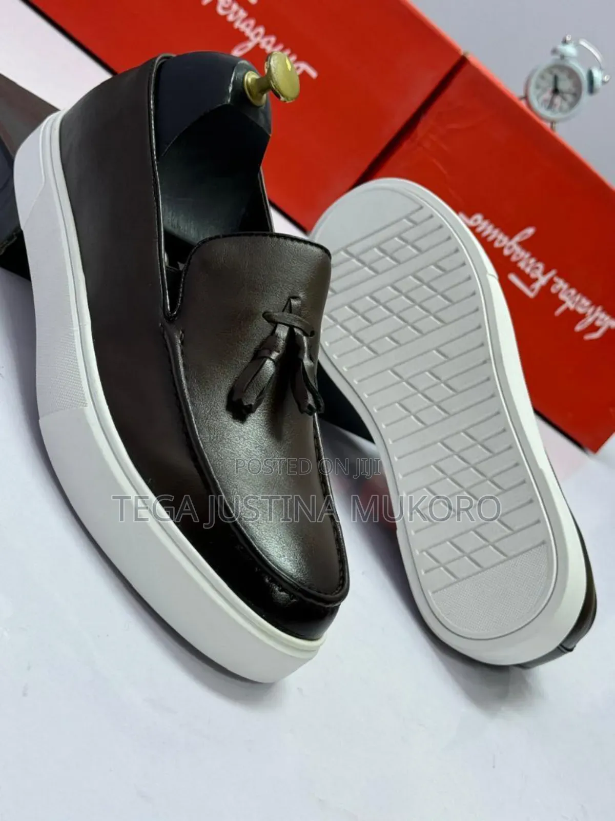 Salvatore Ferragamo Men's Men's White Sole and Tie Shoes