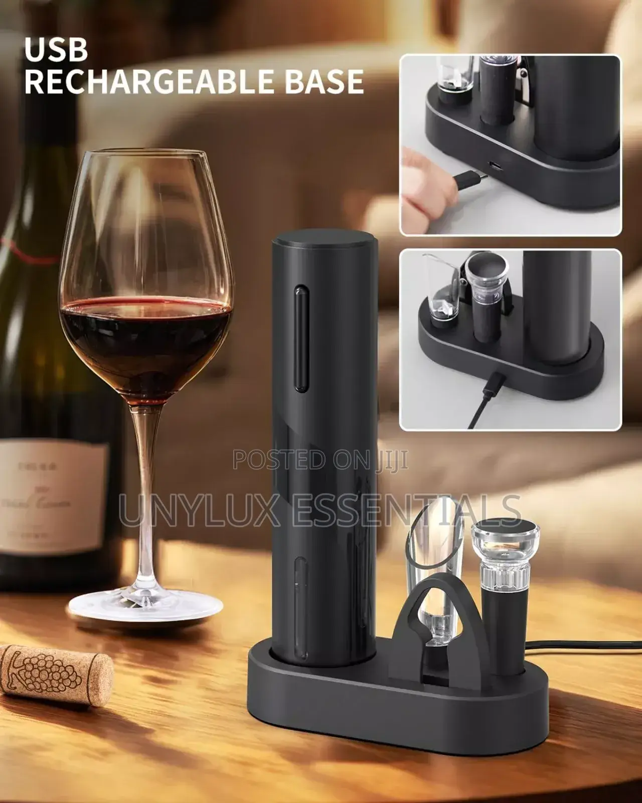 Rechargeable Electric Wine Opener With Accessories