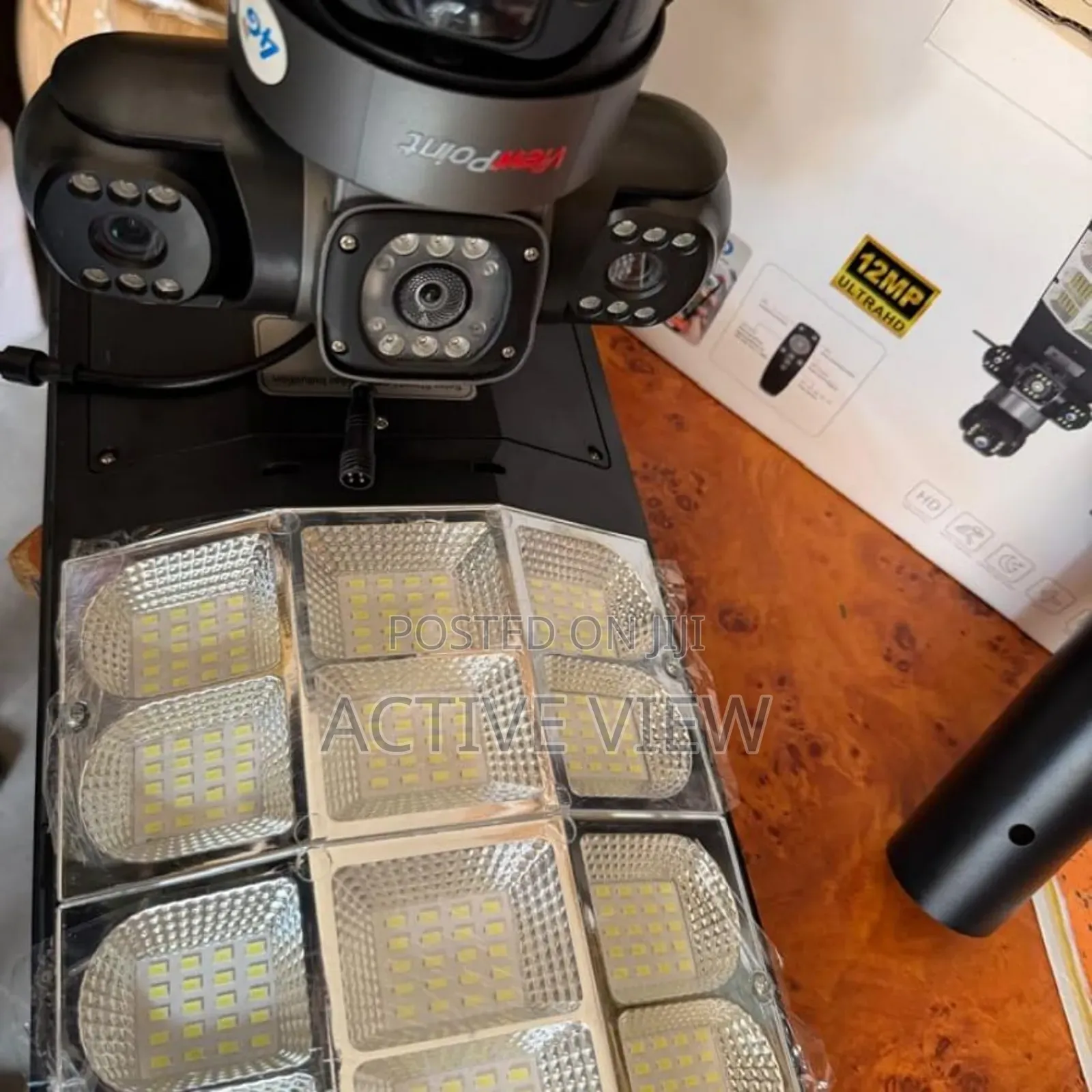 Security Street Light With 3lens Solar Camera