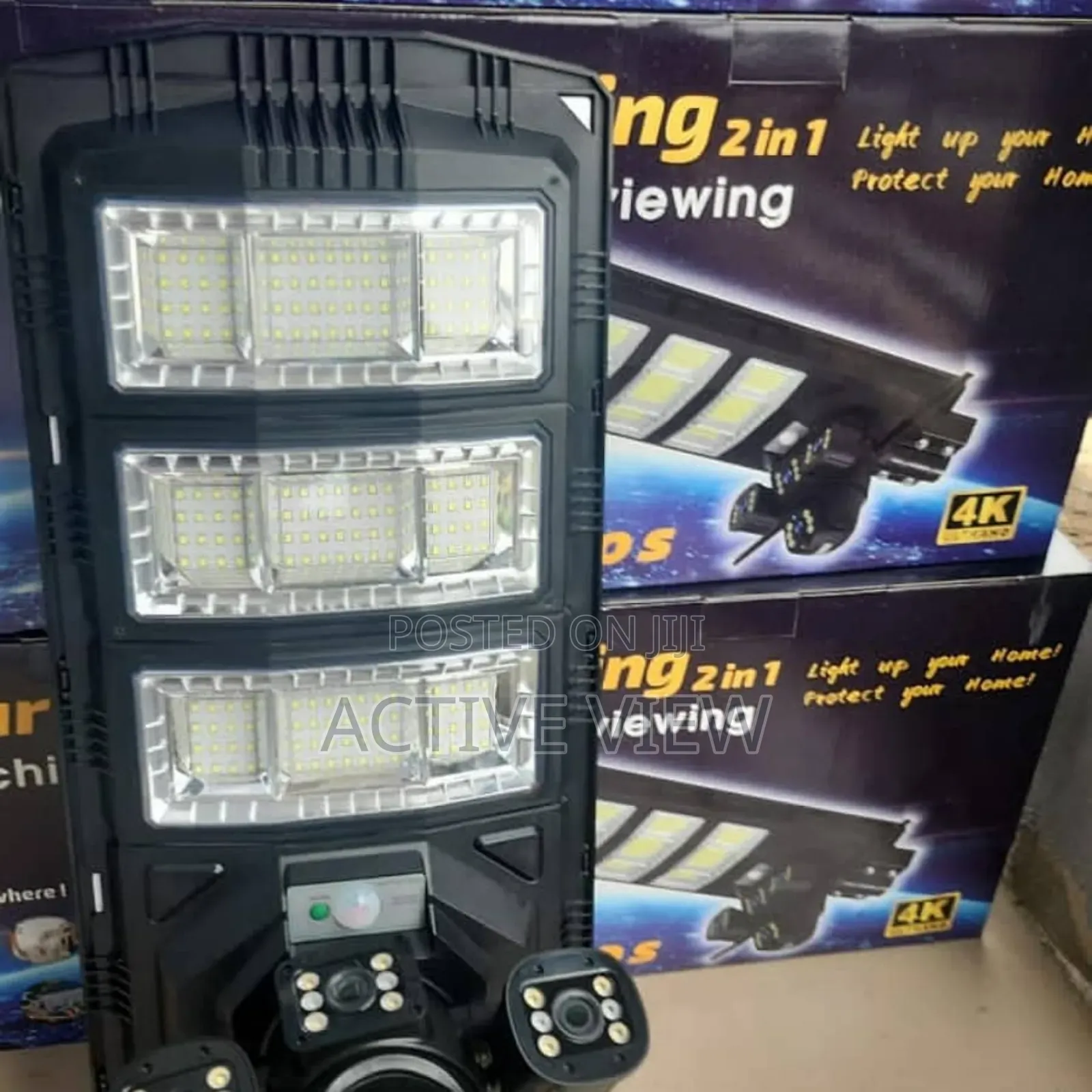 Security Street Light With 3lens Camera