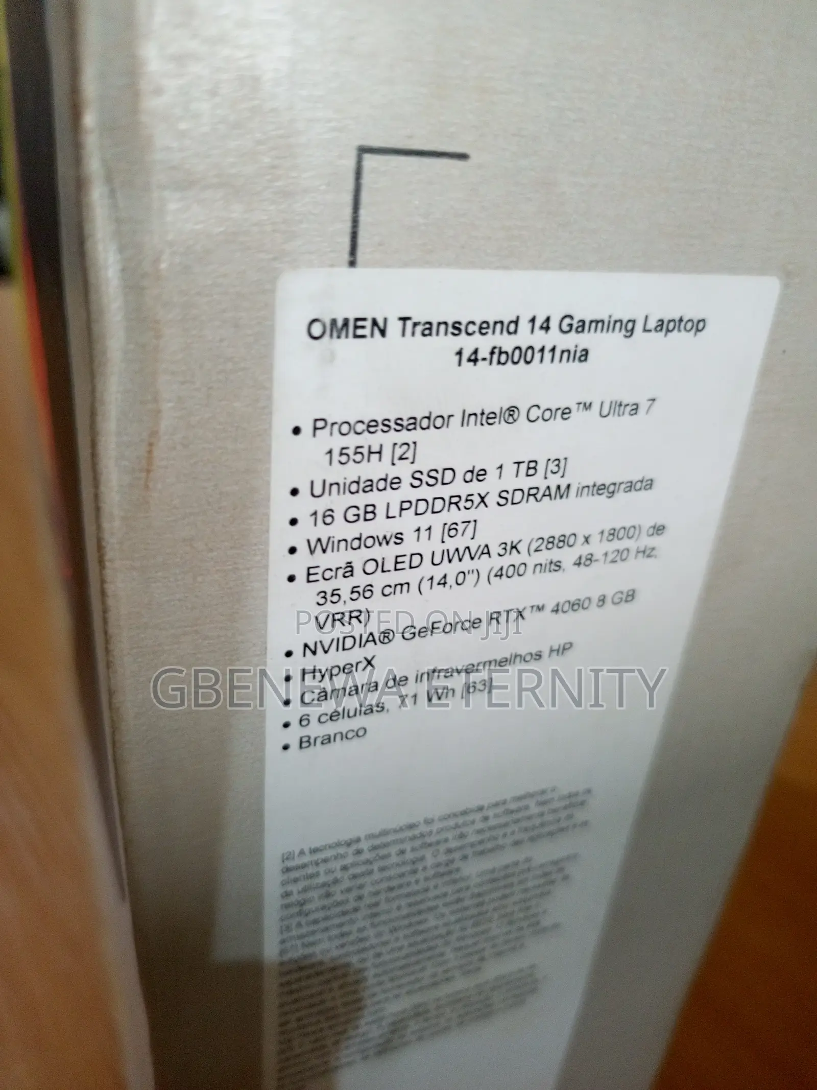New Laptop HP Omen Transcend 14-Fb0023dx 16GB Intel Core Ultra 7 SSD 1T