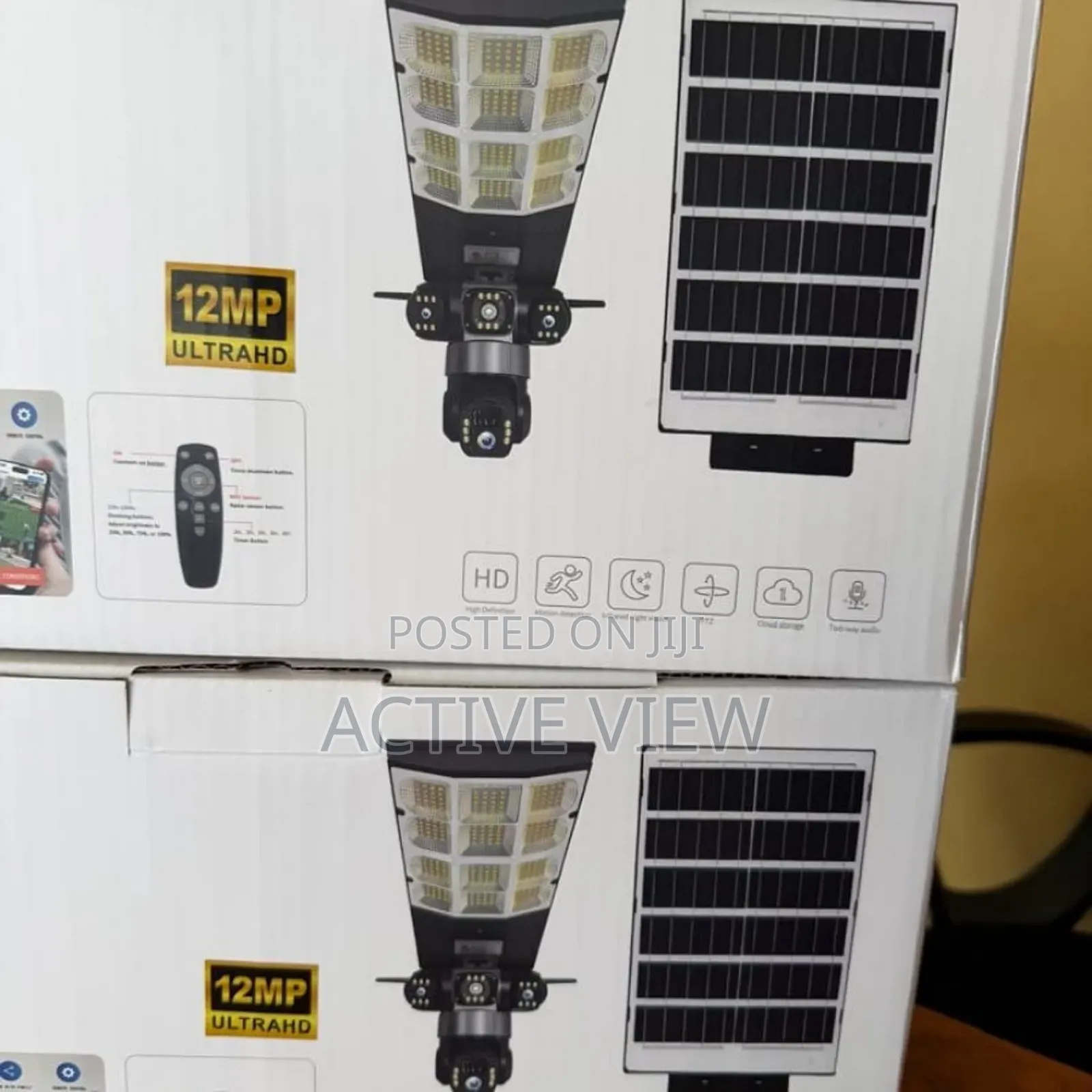 Security Street Light With 3lens CCTV Camera