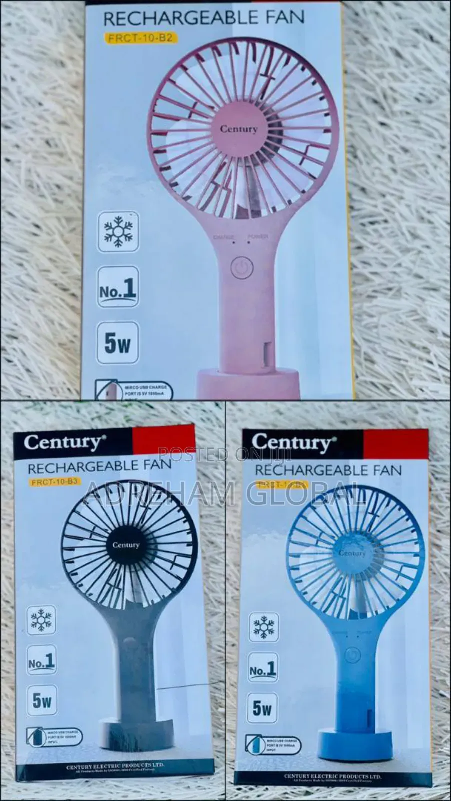Century Rechargeable Fan 
B1/B2/B3