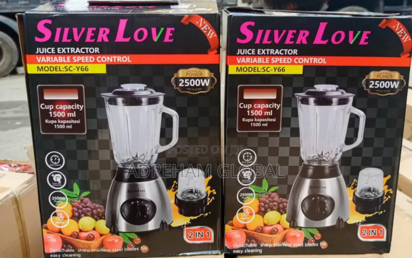Silver Love 2 in 1 Juicer and Blender 1500watts