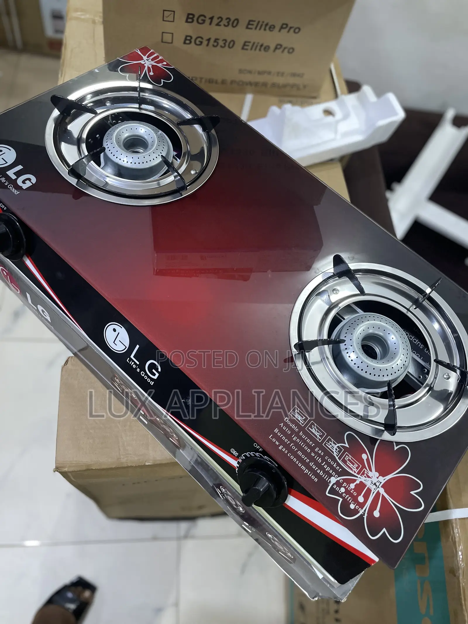 Brand New Lg Table Top Gas Cooker(Glass)