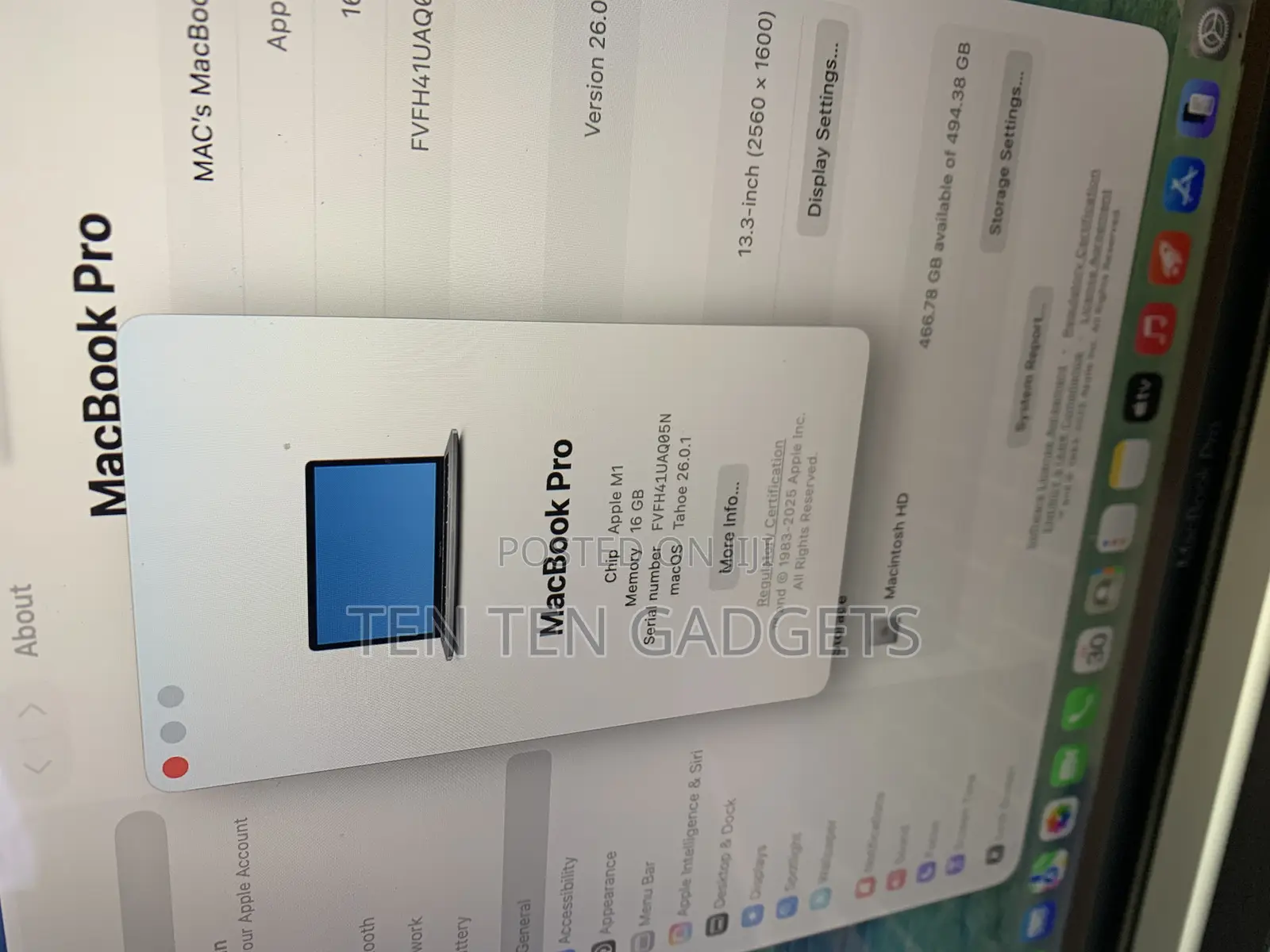 Laptop Apple MacBook Pro 2020 M1 16GB Apple M1 SSD 512GB