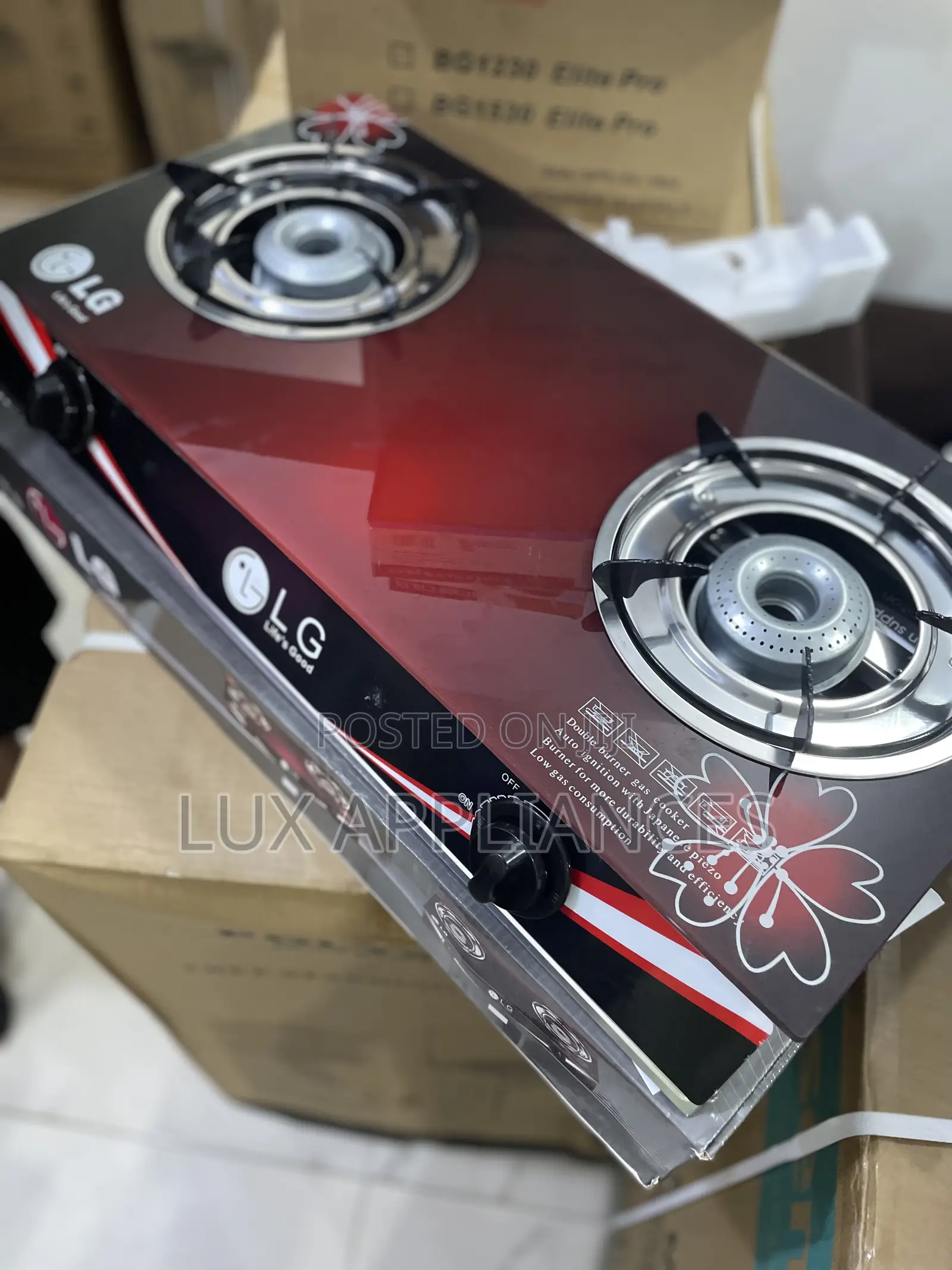 Lg Glass 2 Burner Energy Saving Gas Cooker