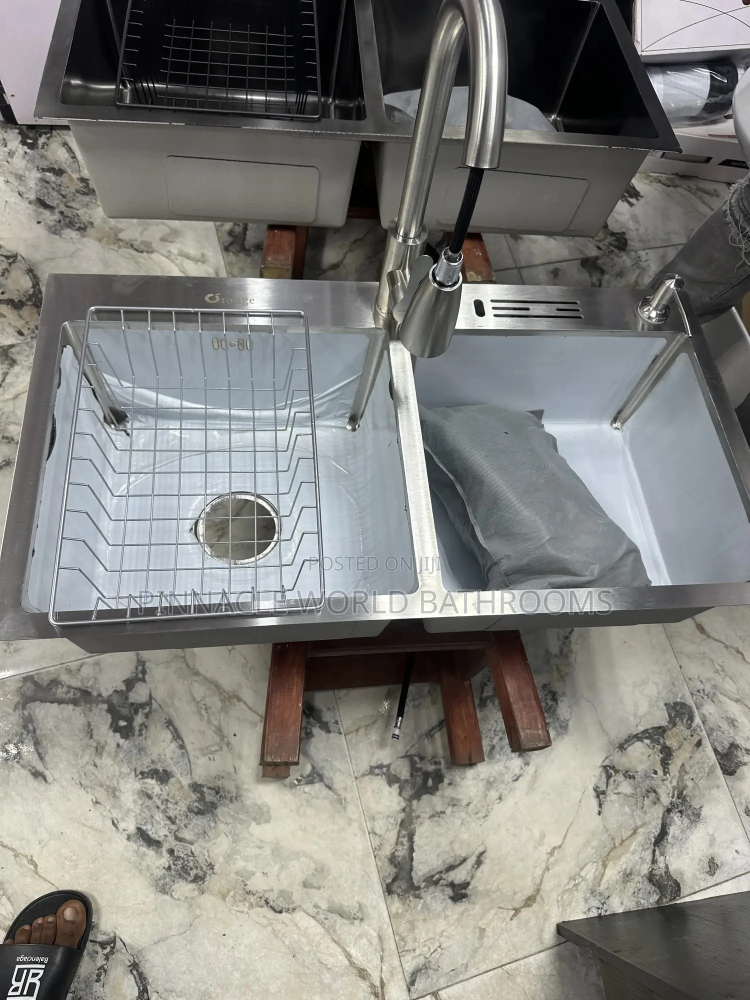 England Double Bowl Kitchen Sink With Mixer Tap 002