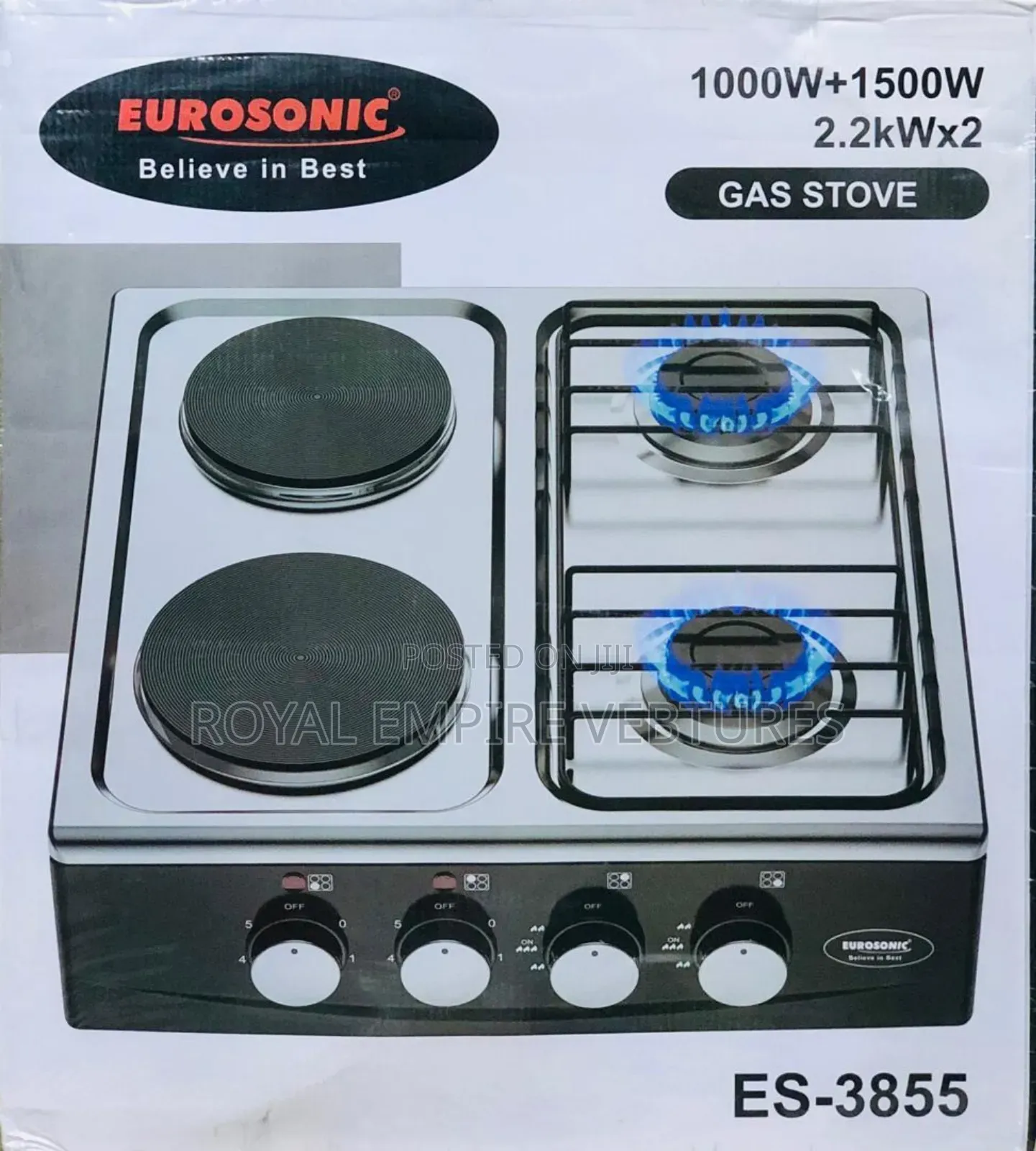 2/3 Face Gas Burner and 2/2 Face Electric Hubrid