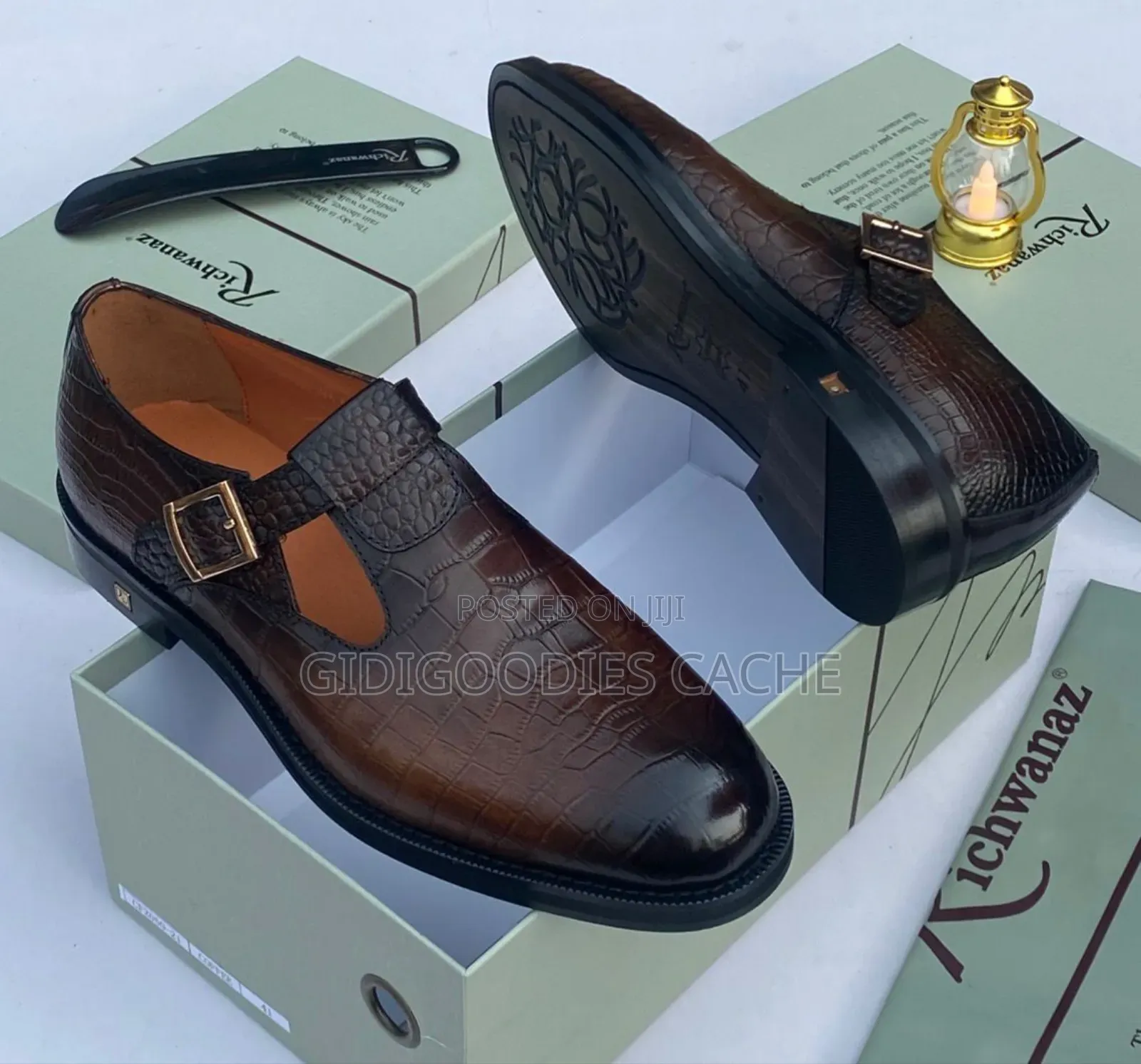 Richwanaz Top Quality Sandal Shoes Black/Brown Size 40-46