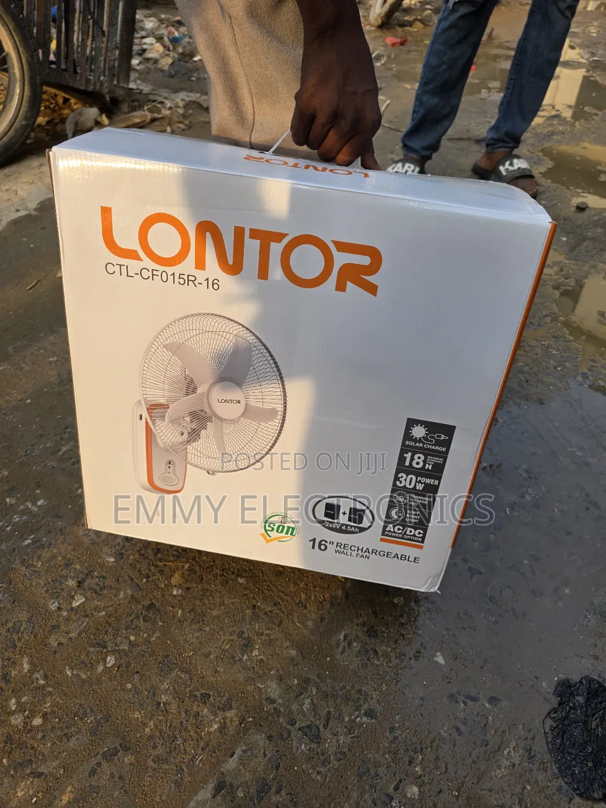 Lontor 16inch Rechargeable Wall Fan