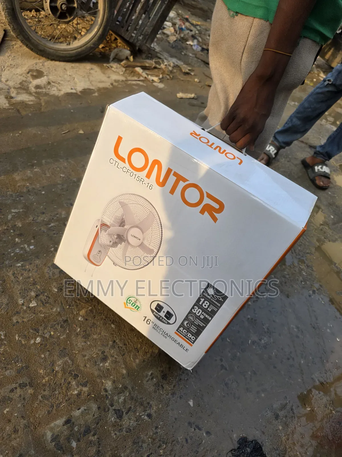 Lontor 16inch Rechargeable Wall Fan