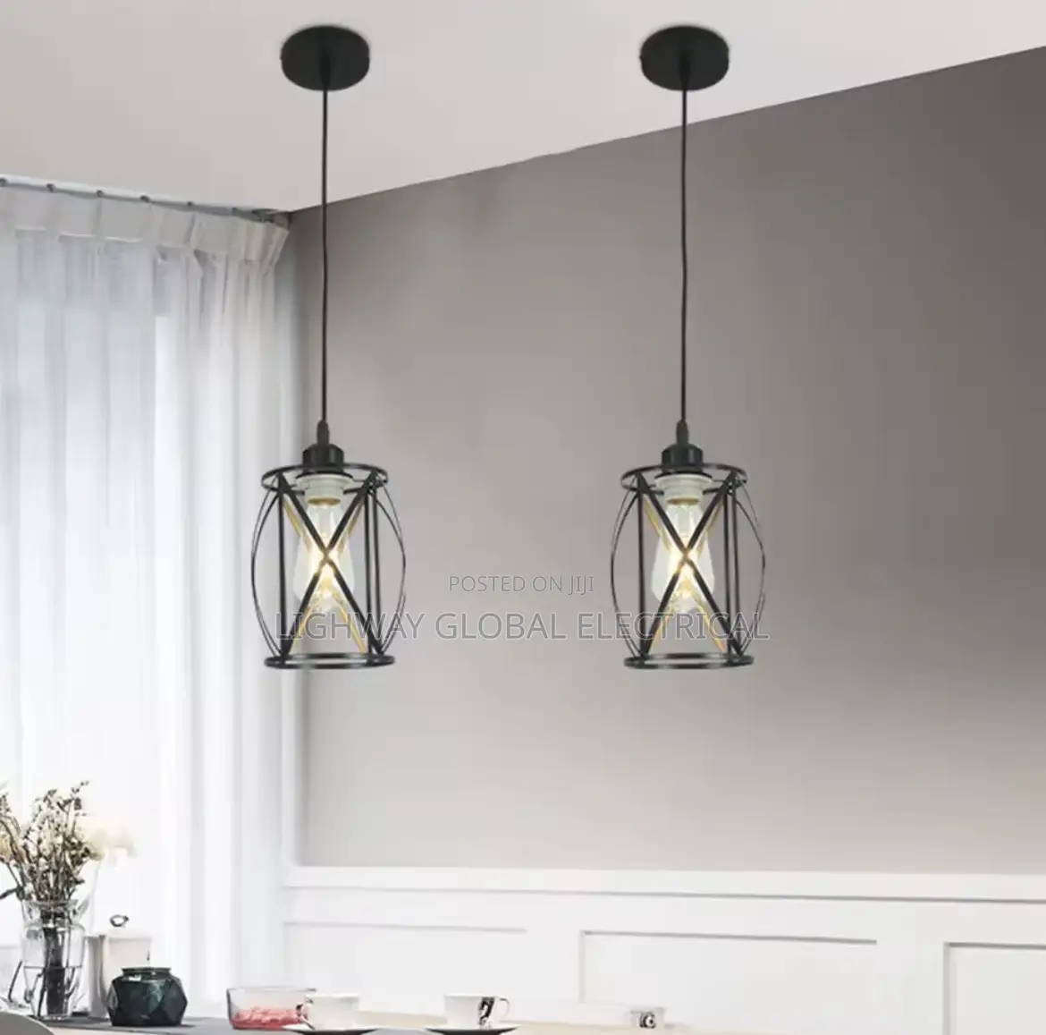 Wrought Iron Simple Dropping Pendant Light