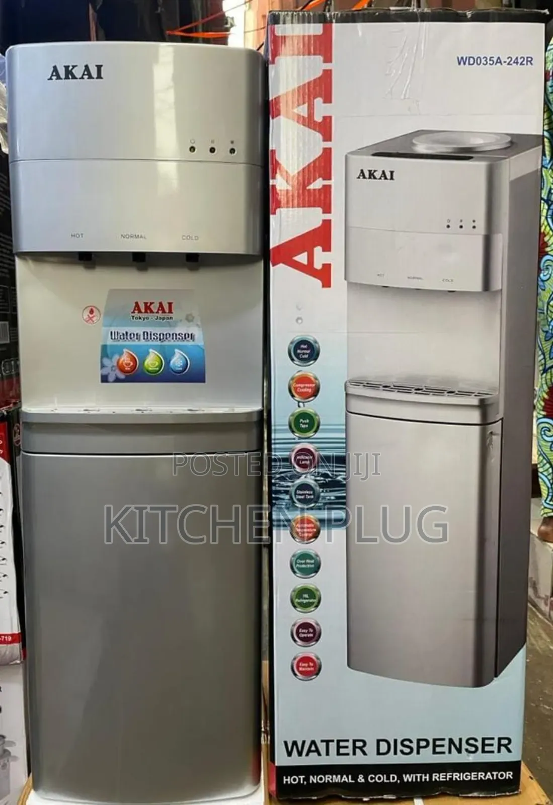 Akai Water Dispenser With a Built-in Refrigerator.