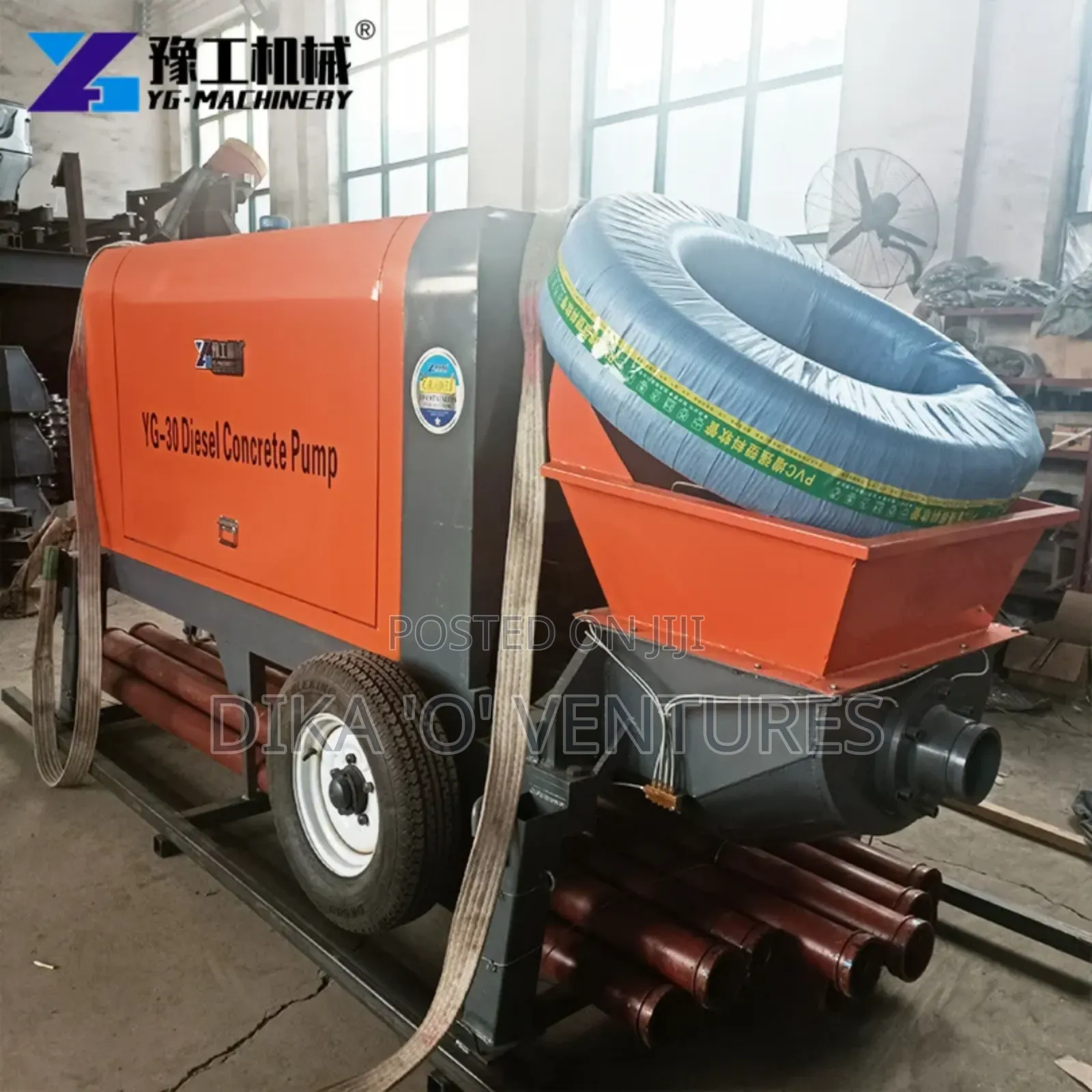 Portable Cement Concrete Pumping Machine Concrete Trailer Pump