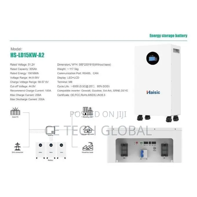 Haisic 15kwh 51.2v Lithium Iron Phosphate Battery