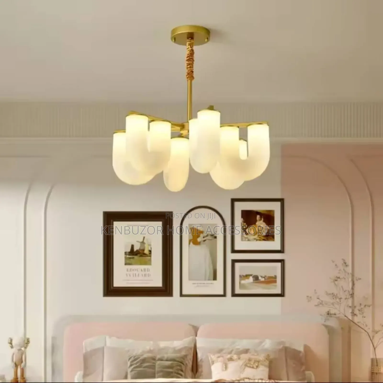 800mm U-Shaped Luxury White Chandelier