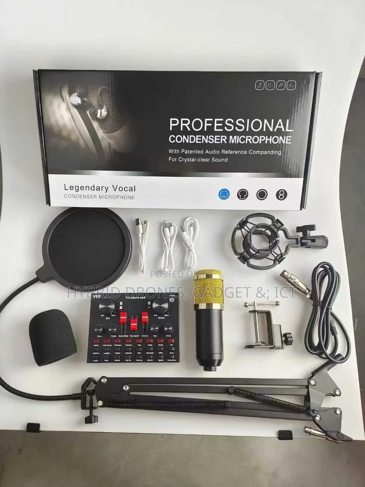 Bm-800 Recording Studio Bundle With Voice Changer and Live Sound Card