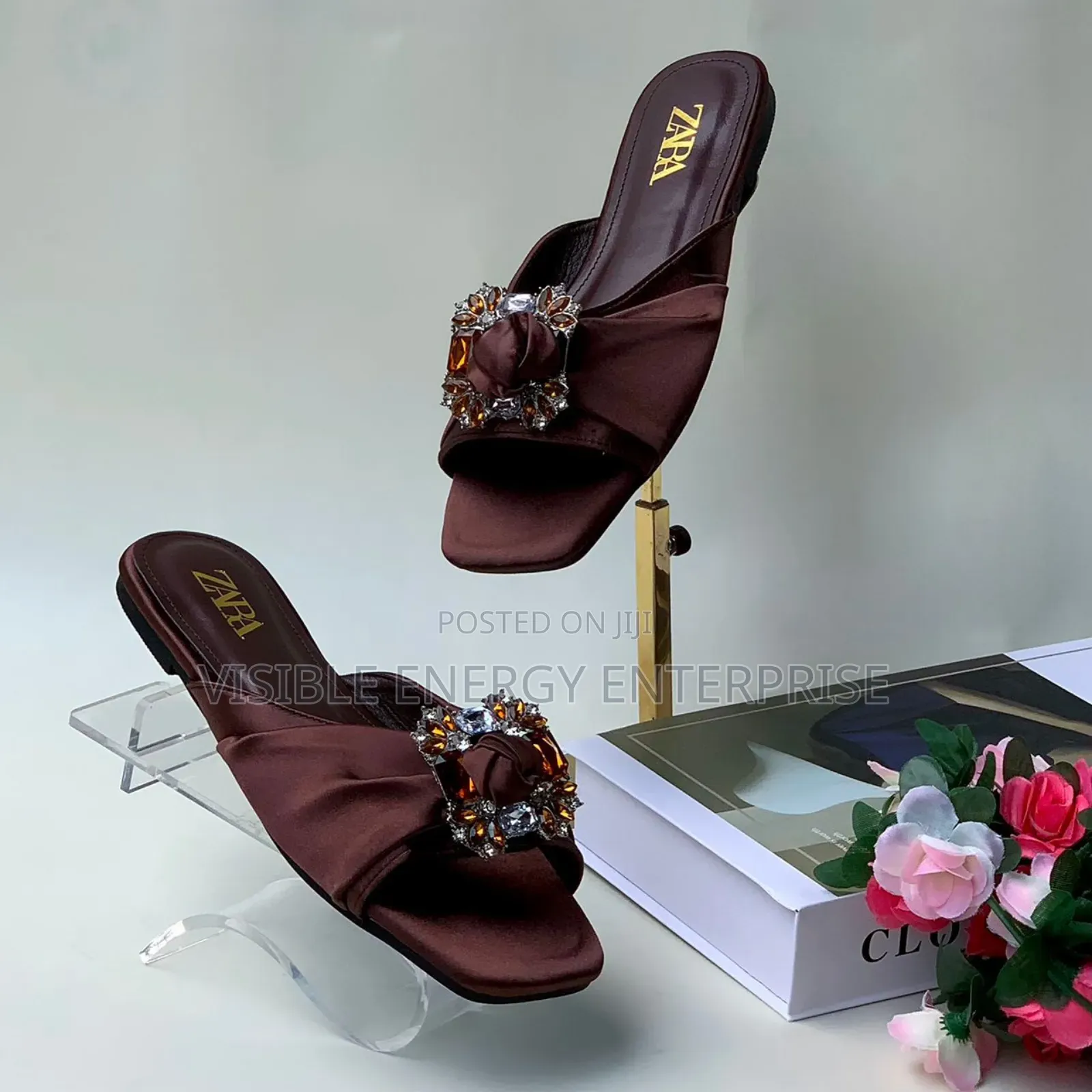 Luxury Zara Satin Mules Flat Shoes